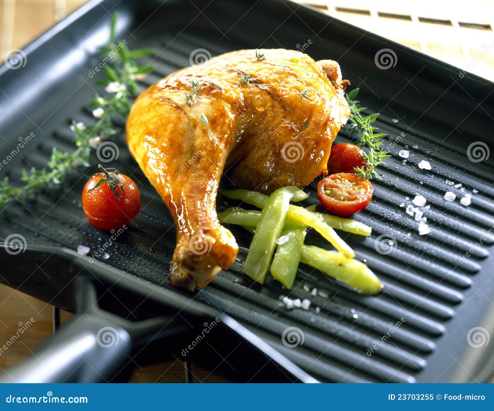 Chicken leg on a grillpan stock image. Image of barbecue 23703255