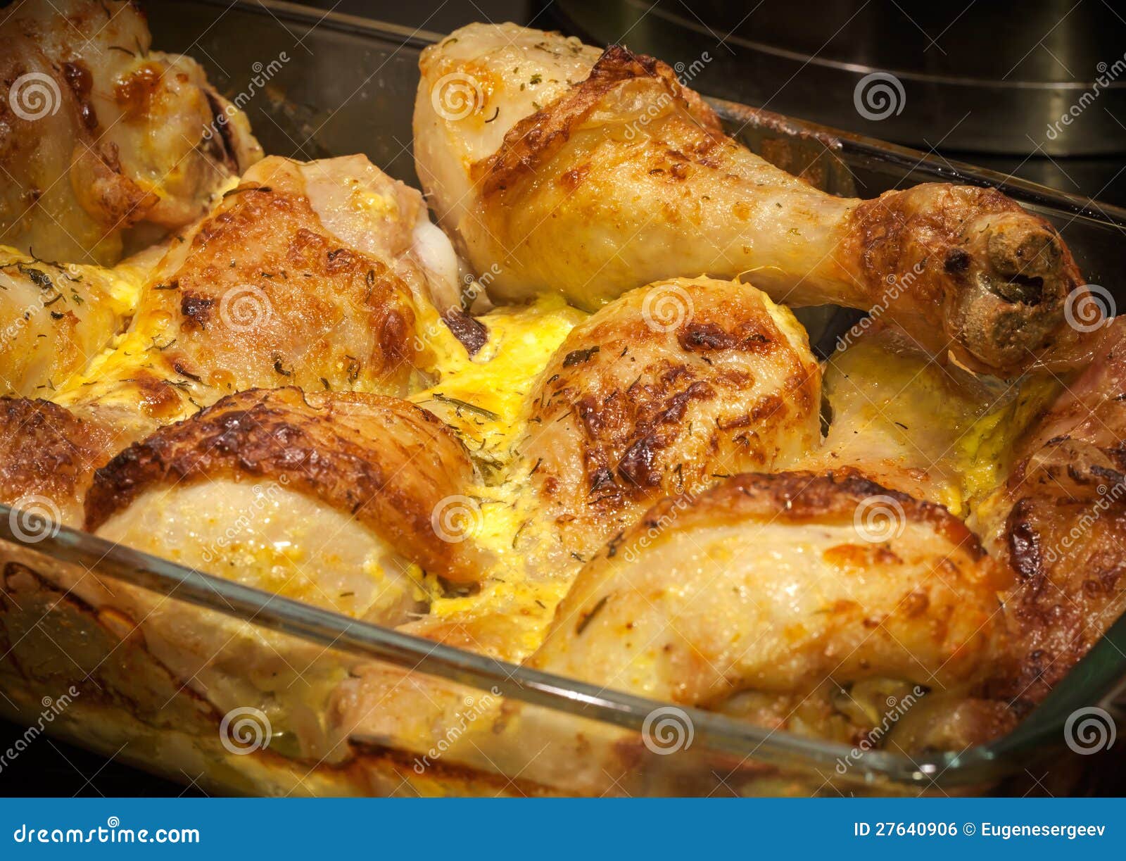 Chicken Legs Baked with Mayonnaise and Cheese Stock Photo Image of