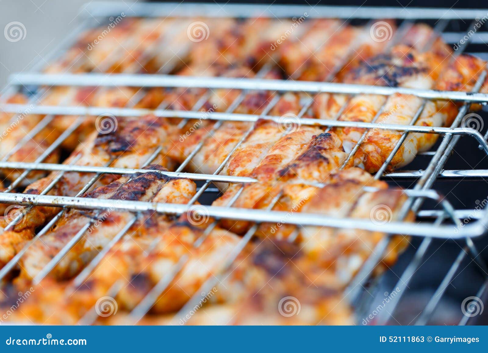 Chicken Legs on a Barbecue. Stock Image Image of open, smoke 52111863