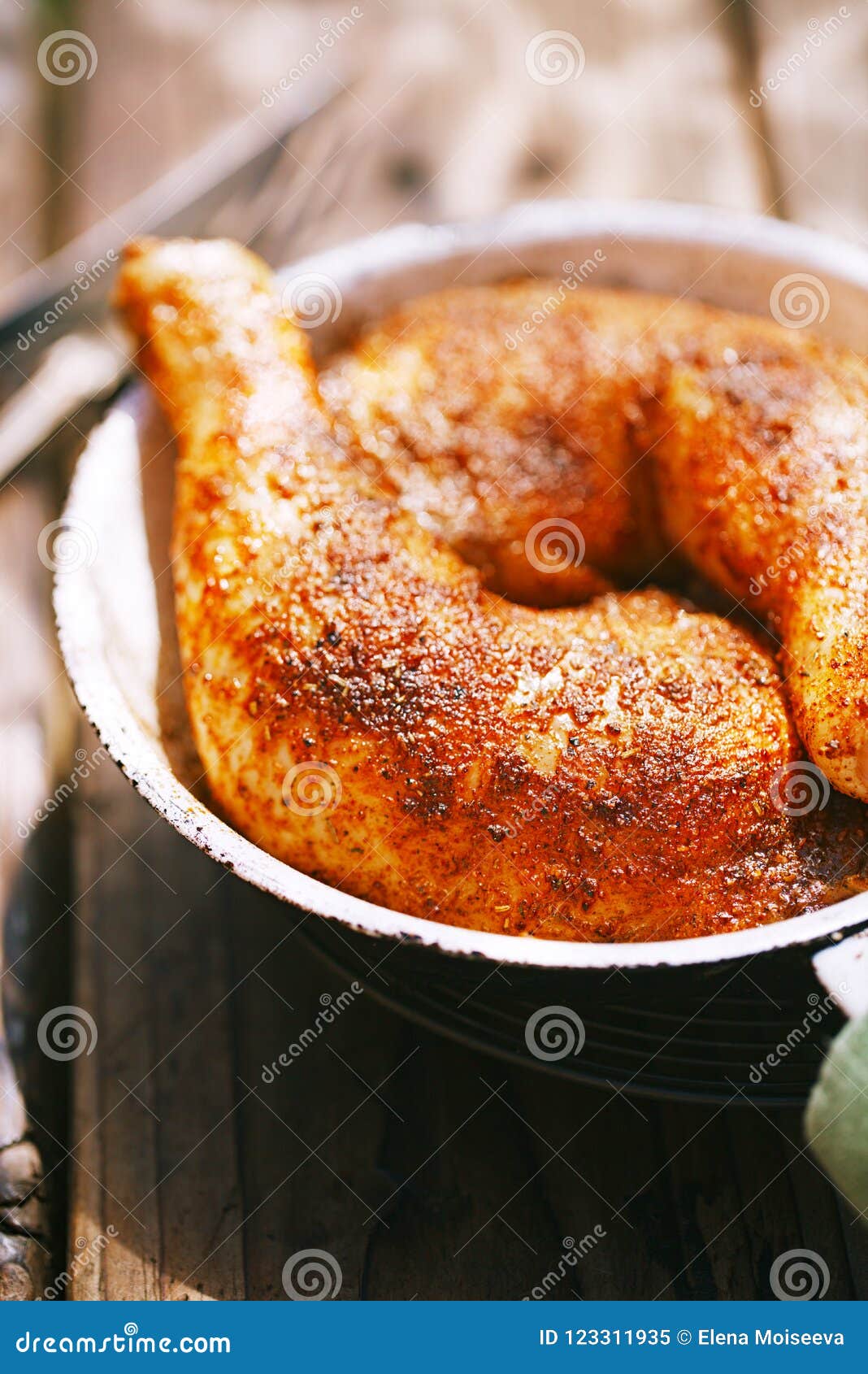 Chicken Legs Spiced by Special Spice Blend Stock Image Image of roast