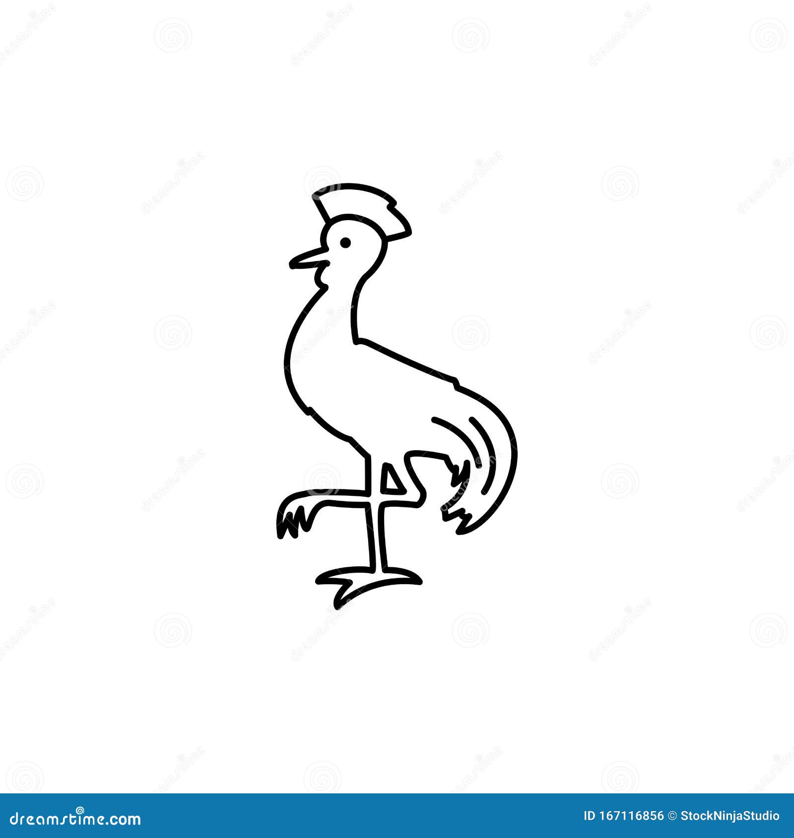 Chicken Line Icon in Flat Style Vector Icon. Silhouettes of Black