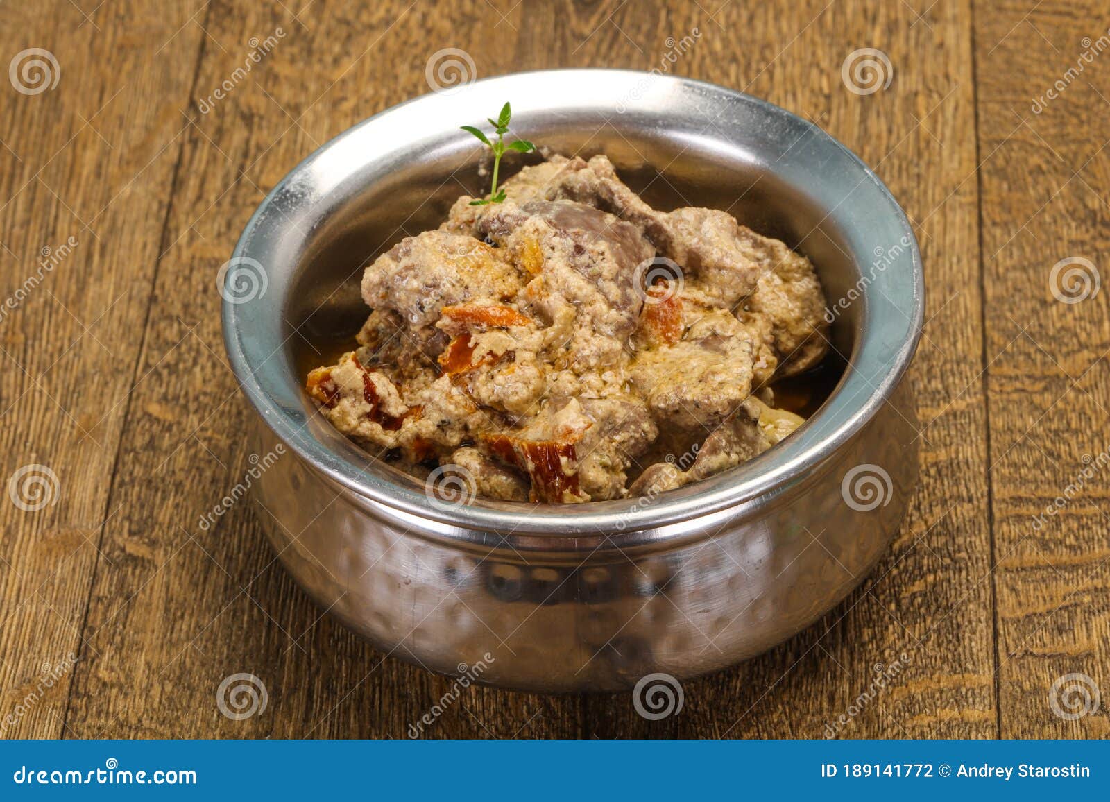 Chicken Liver with Cream and Dry Tomatoes Stock Photo Image of livers