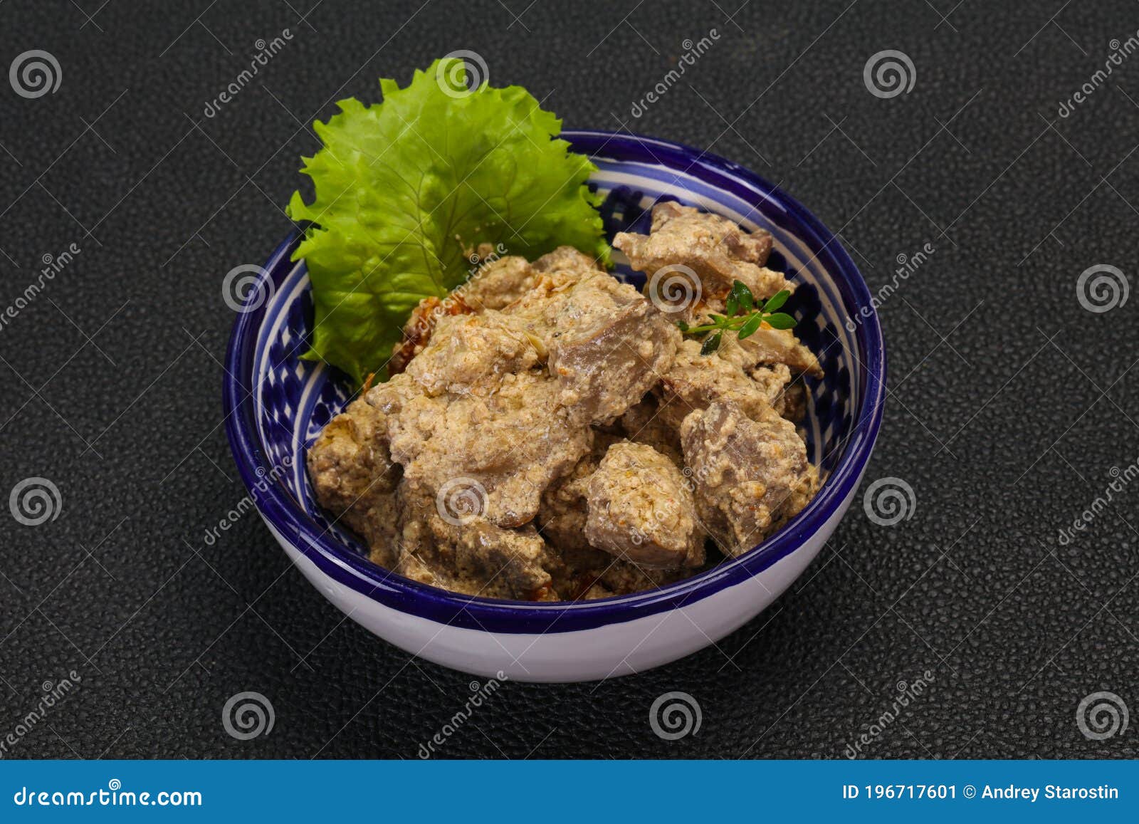 Chicken Liver with Cream and Dry Tomatoes Stock Image Image of green
