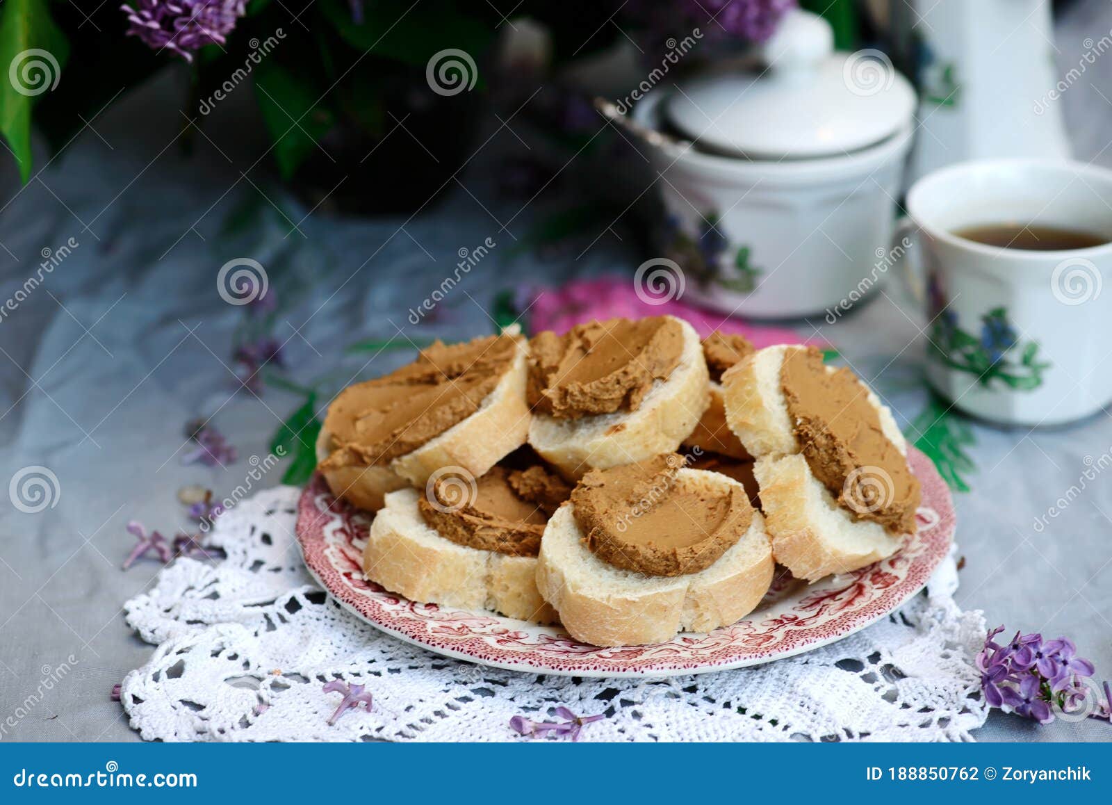 Chicken Liver Pate Canape.style Rustic Stock Photo Image of dish