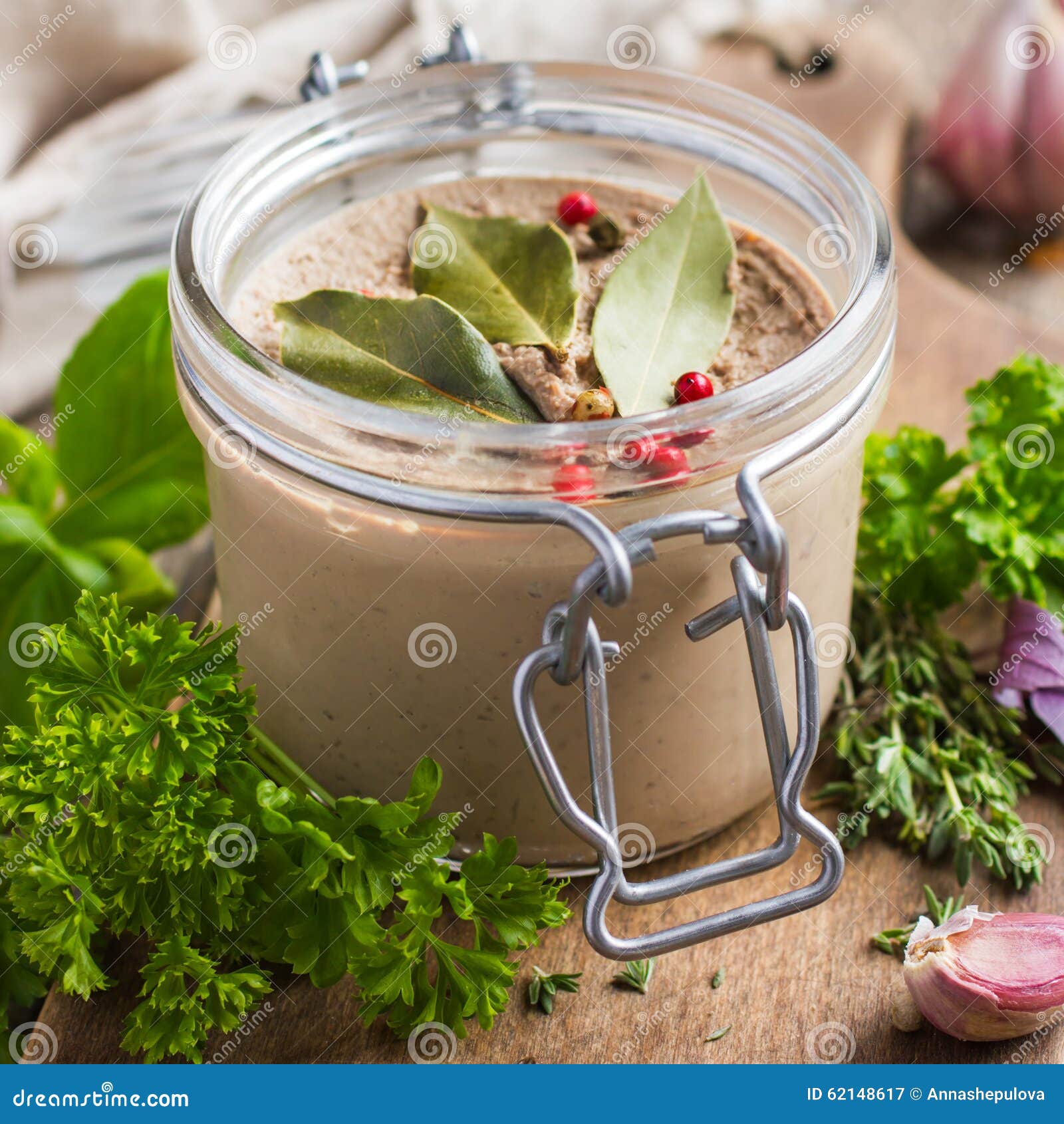 Chicken Liver Pate in Glass Jar Stock Image Image of parsley, brunch