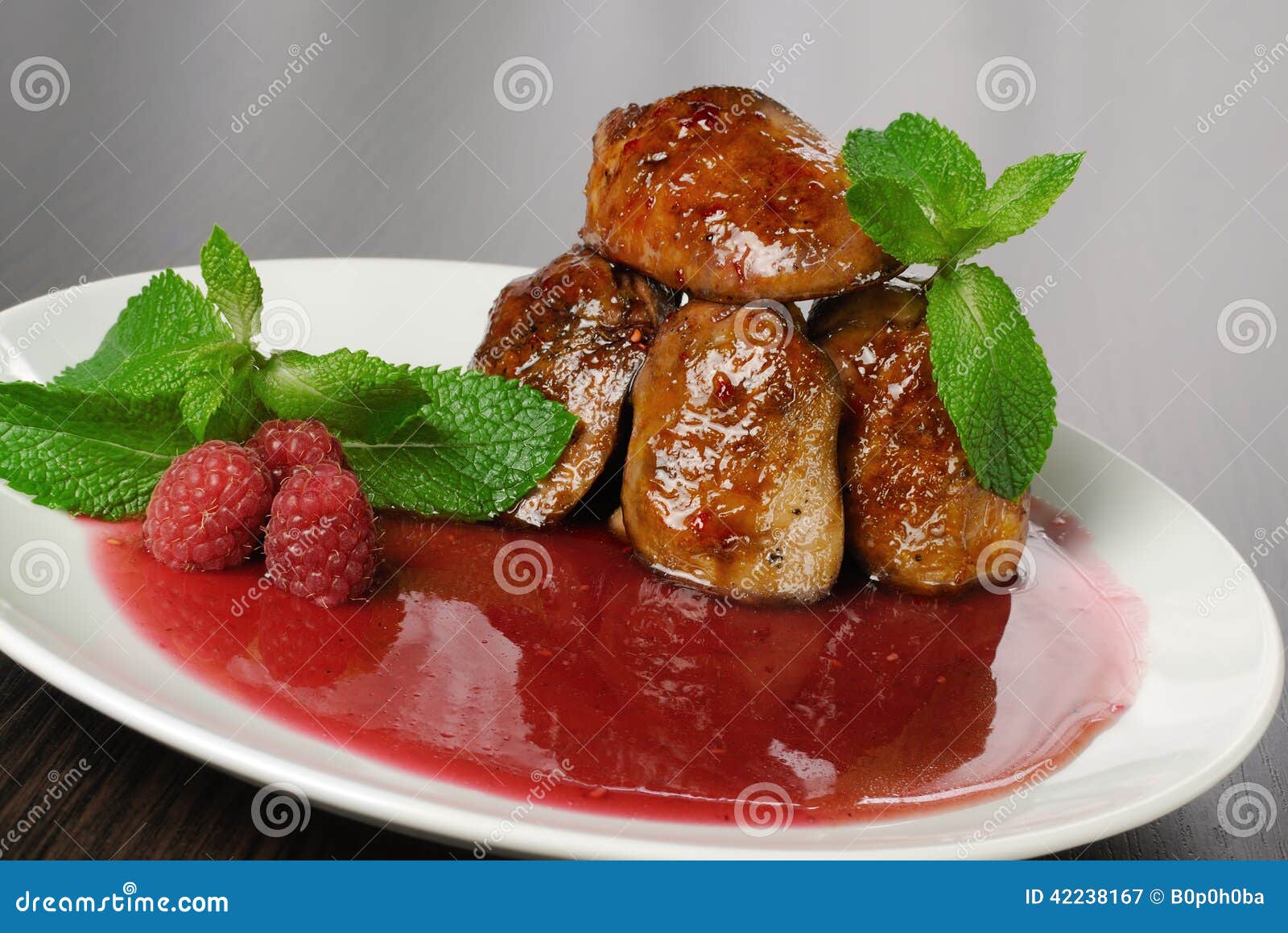 Chicken Liver with Raspberry Sauce Stock Image Image of liver, portion 42238167