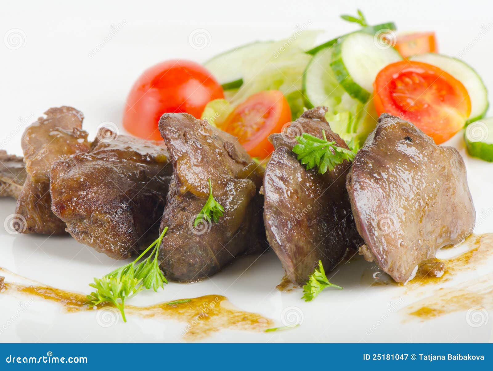 Chicken livers stock image. Image of sauteed, organ, green 25181047