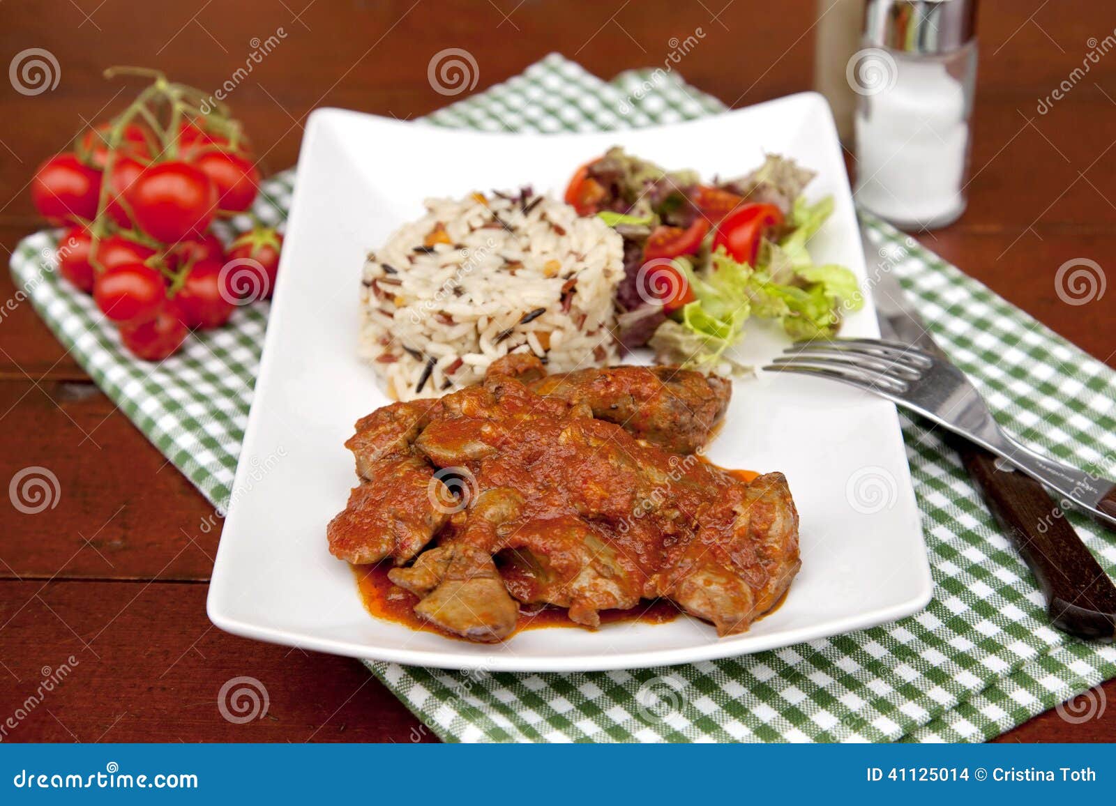 Chicken Livers in a Tomato Sauce Stock Photo Image of cuisine, onion