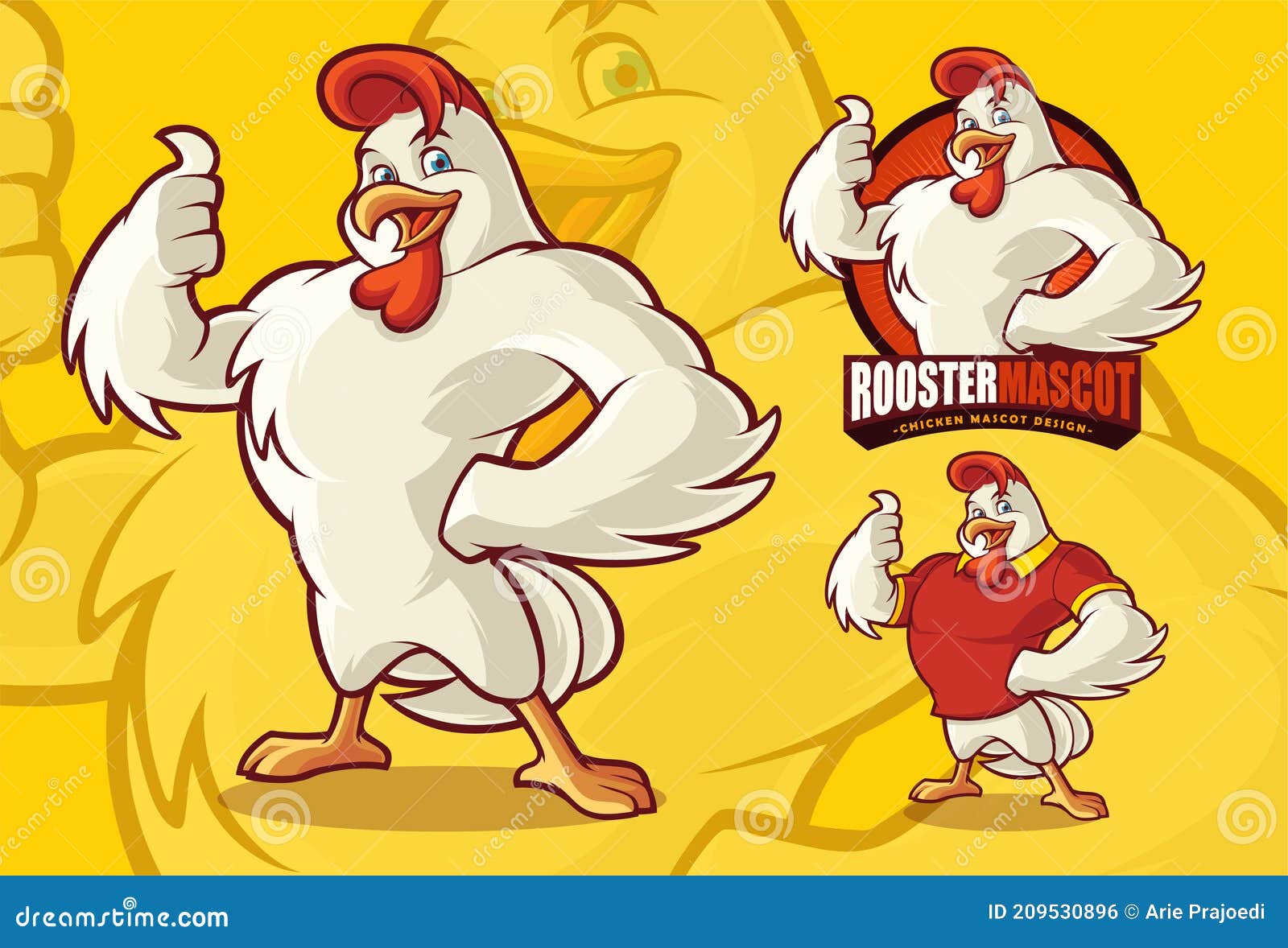 chicken mascot for food business with optional apprearance