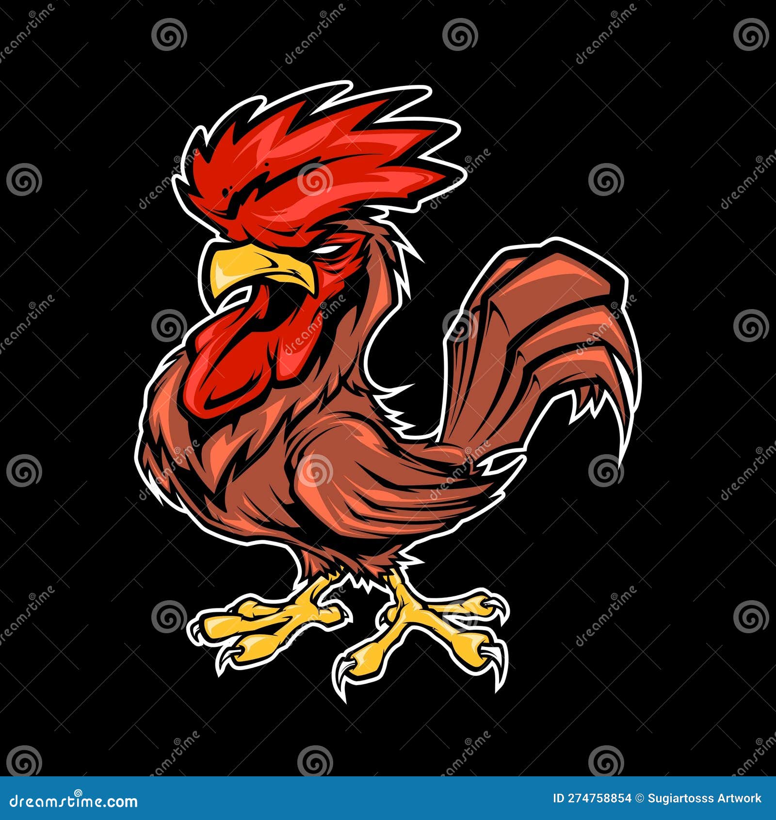 Chicken mascot stock vector. Illustration of animal 274758854