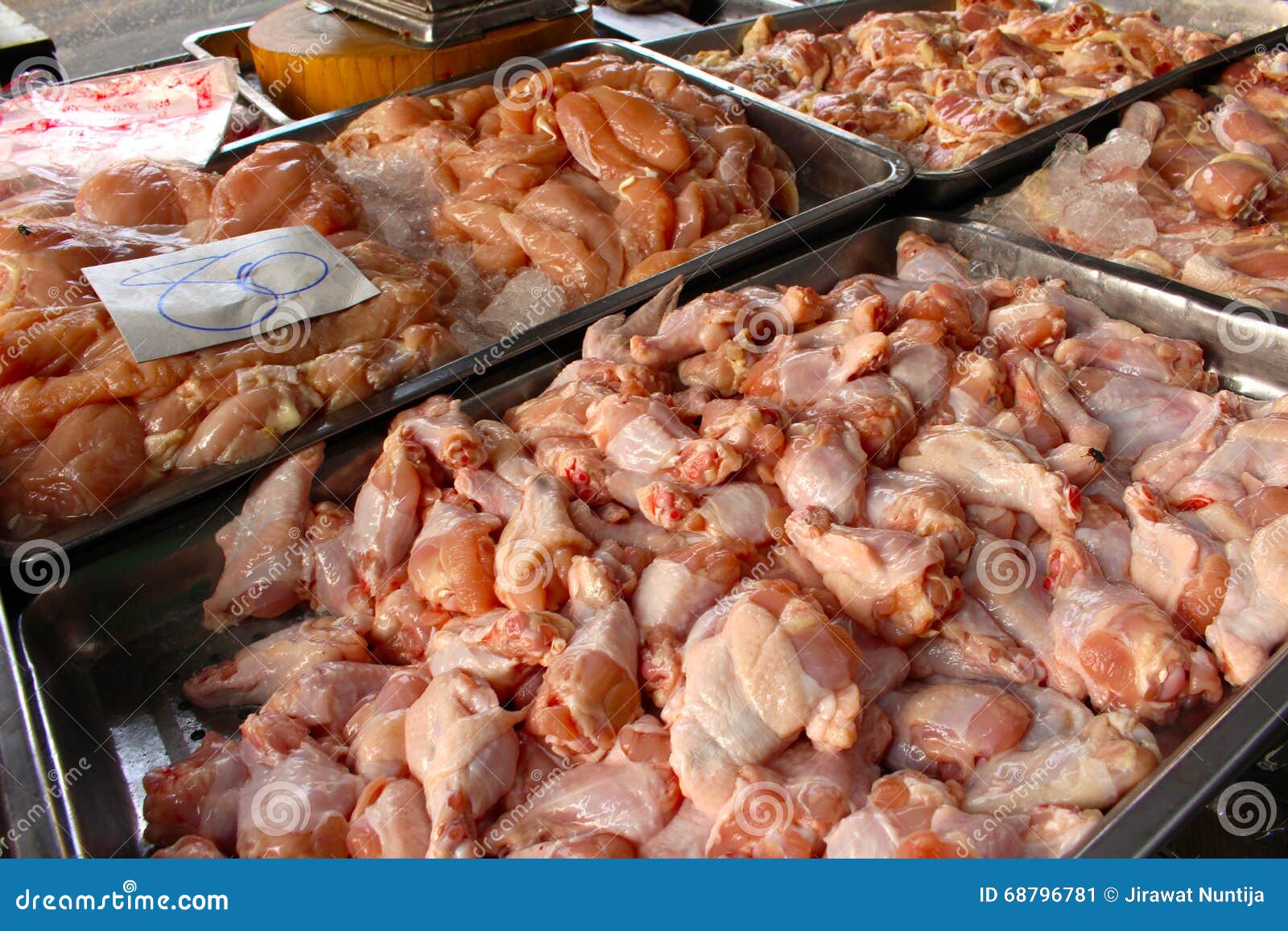 Chicken meat at the market stock image. Image of supermarket 68796781
