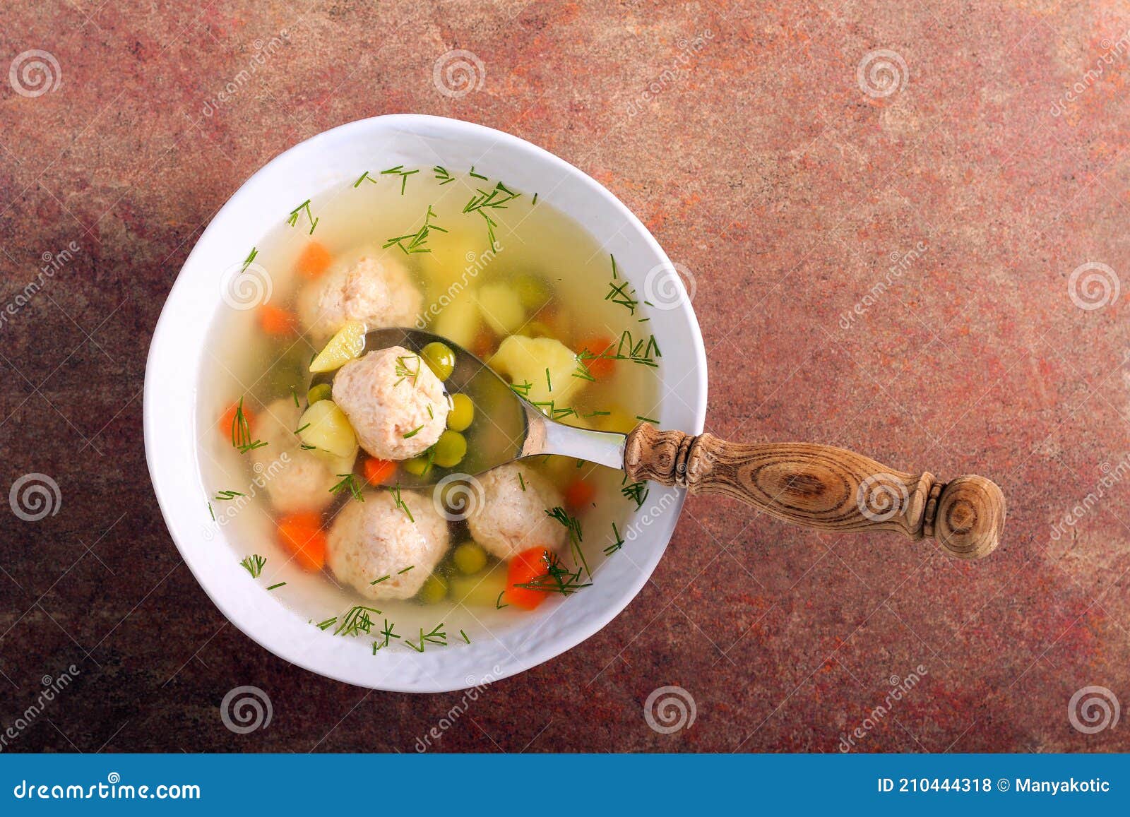 Chicken Meatball and Vegetable Soup Stock Photo Image of food, carrot