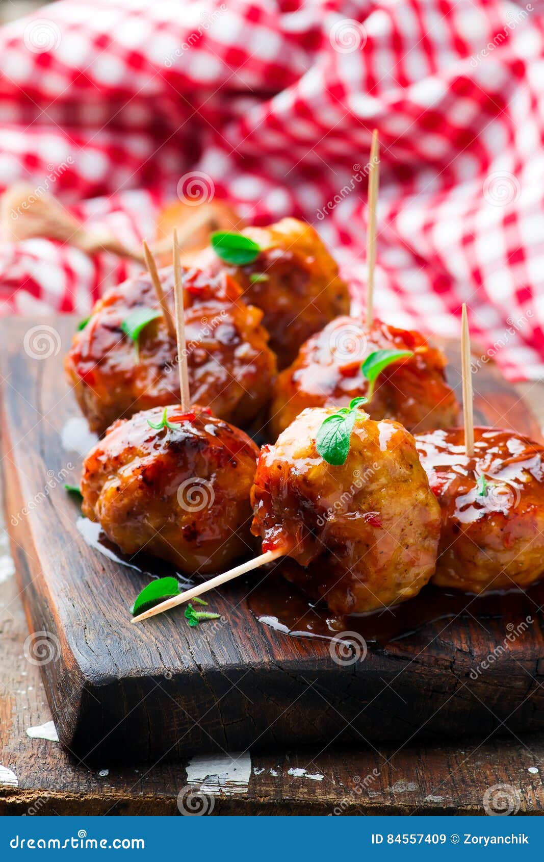 Chicken Meatballs with Glaze Stock Image Image of food, balls 84557409