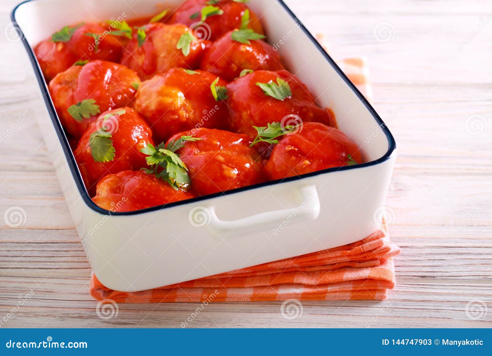Chicken Meatballs in Tomato Sauce Stock Image Image of meal, food