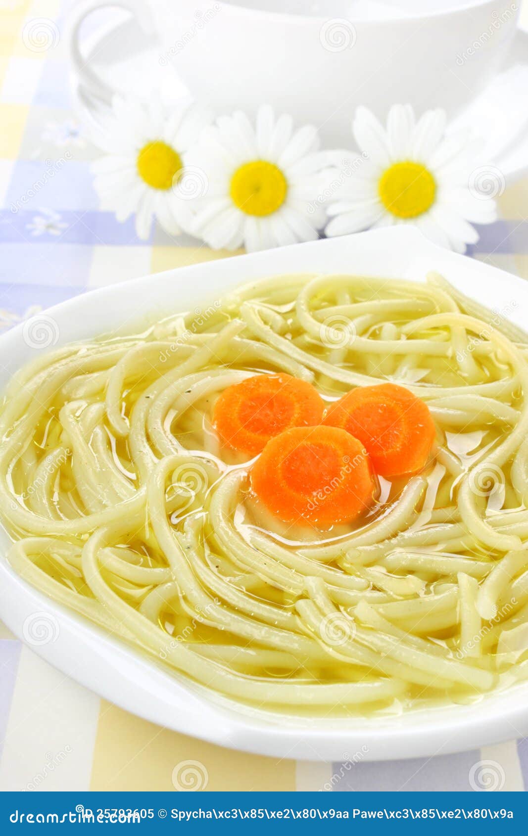 Chicken noodle soup stock image. Image of broth, carrots 25793605