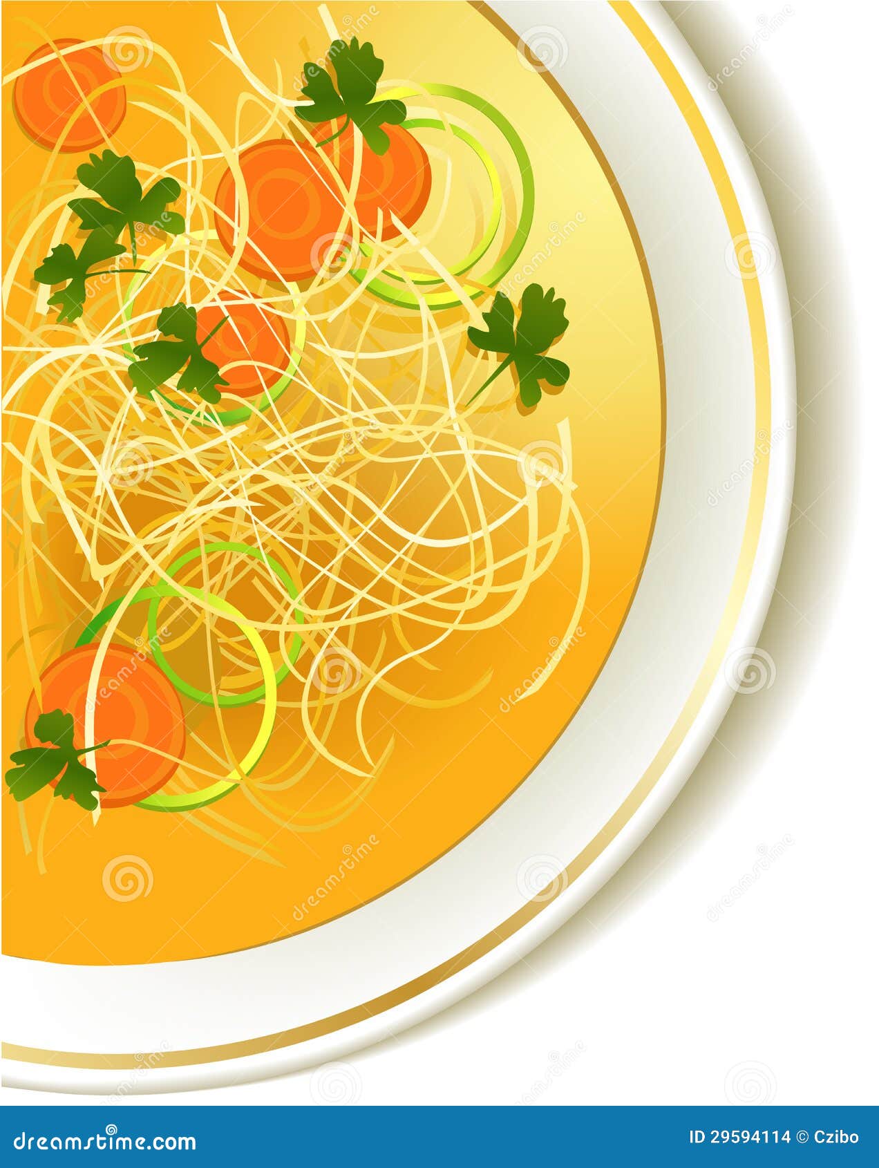 Chicken noodle soup stock vector. Illustration of appetizer 29594114
