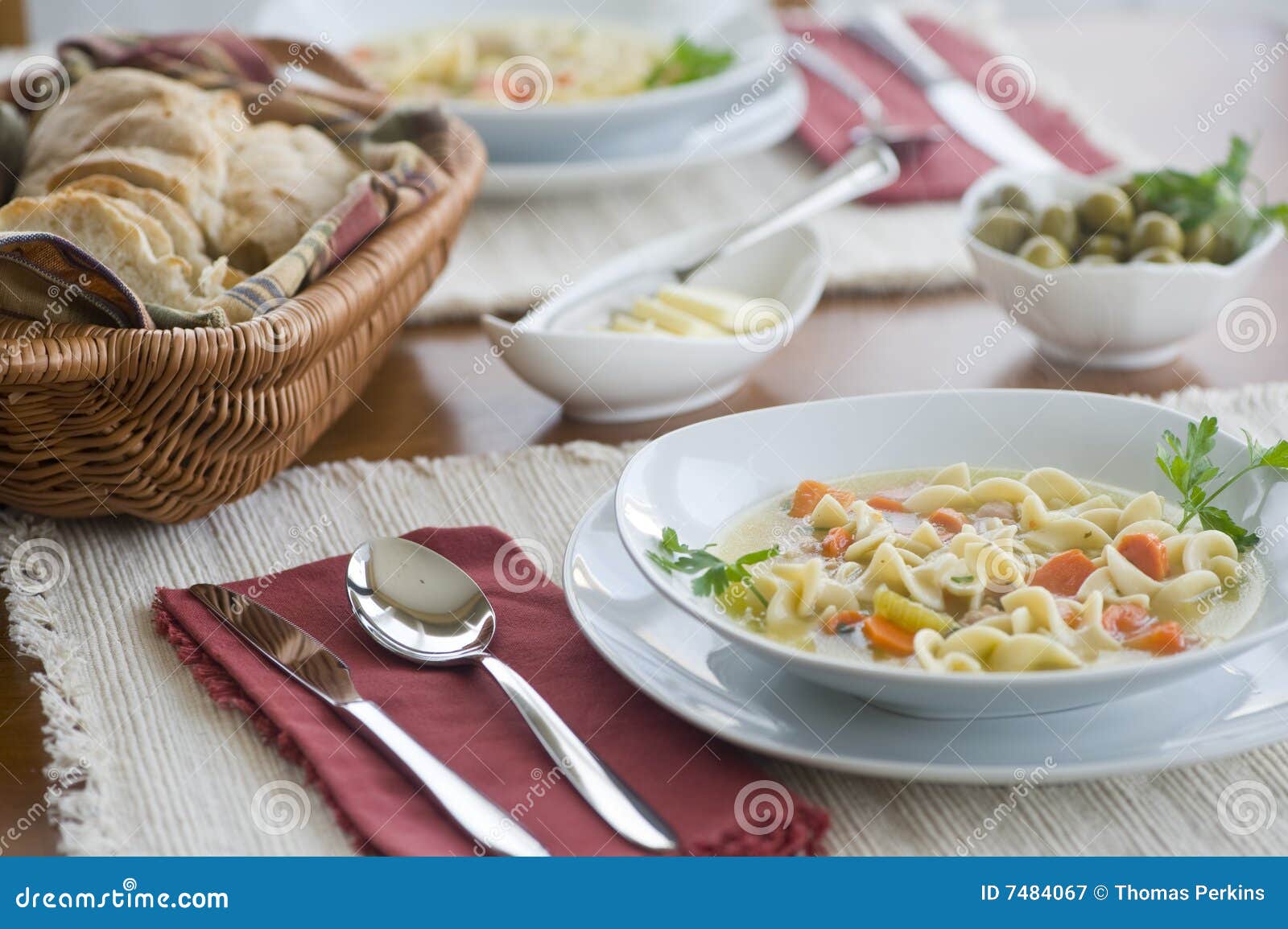 Chicken Noodle Soup stock image. Image of garlic, warm 7484067