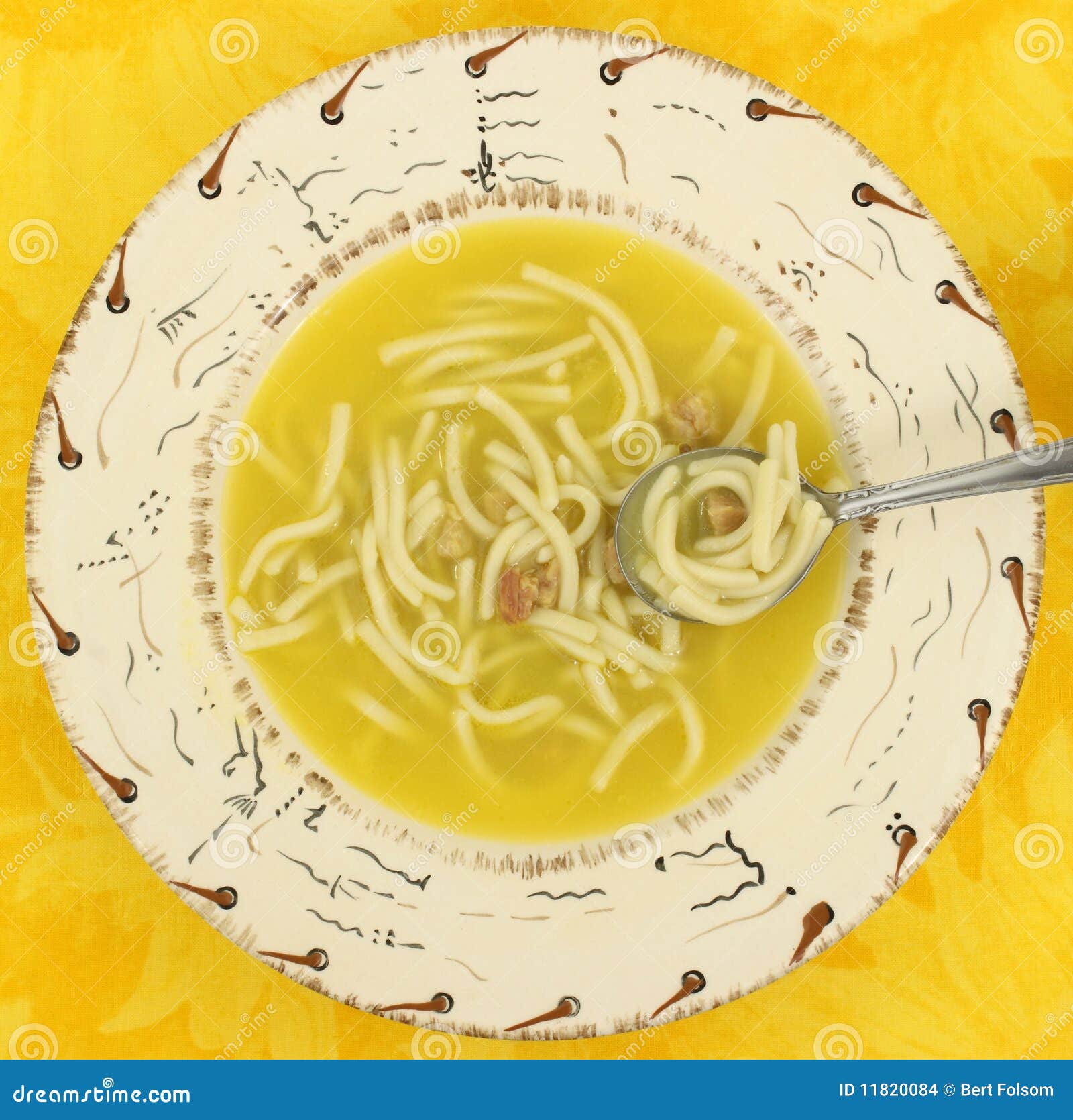 Chicken Noodle Soup with Spoon Stock Photo Image of delicious