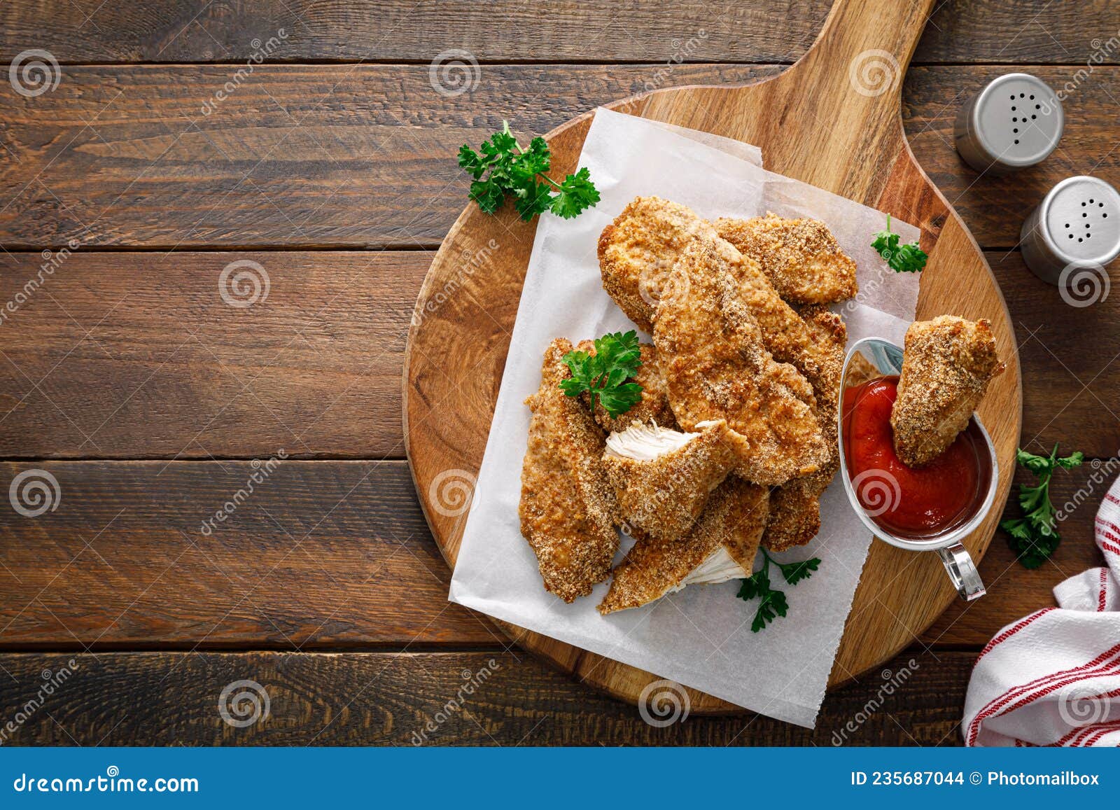 Chicken Nuggets Baked in Breadcrumbs Stock Photo Image of breaded