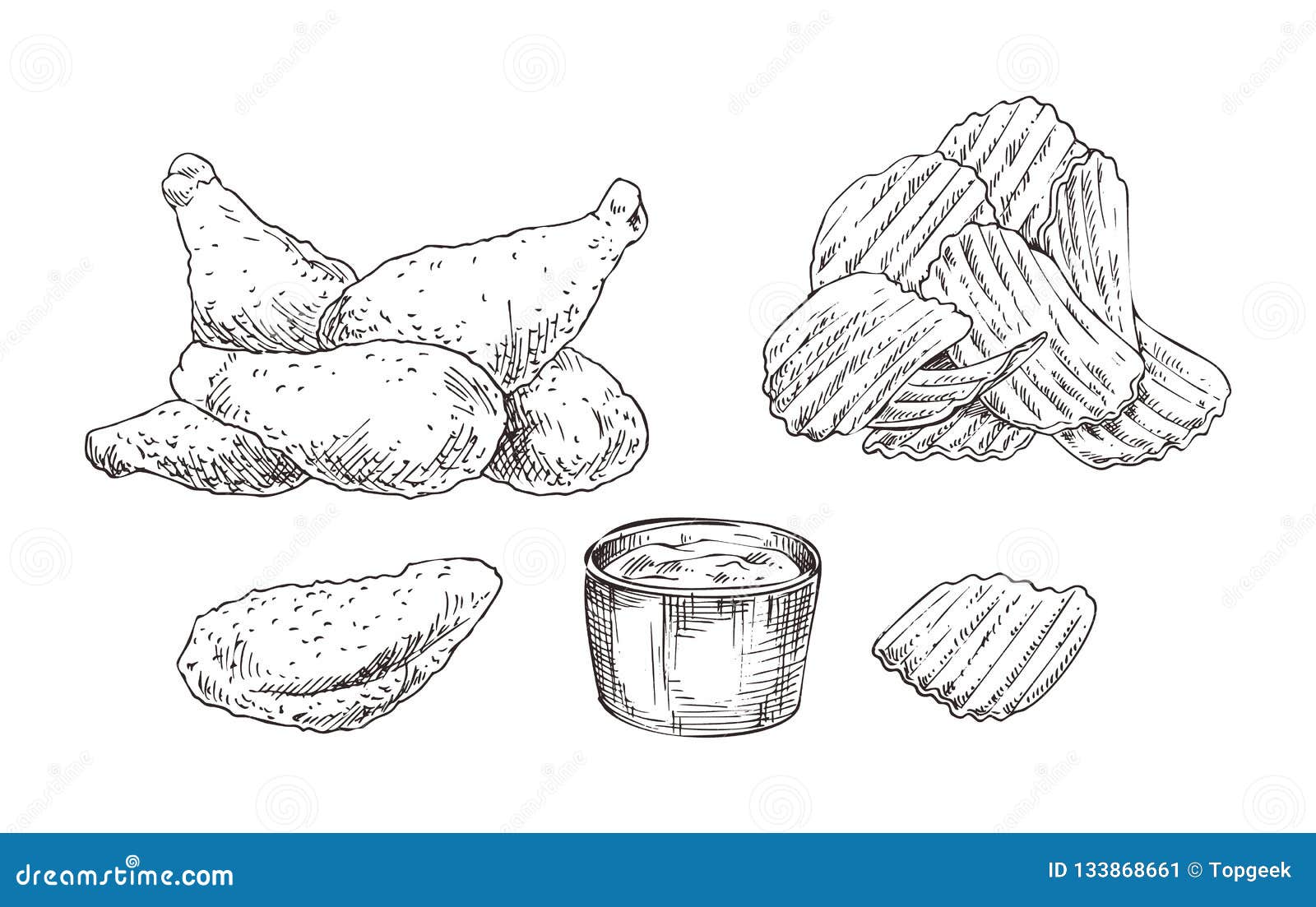 Chicken Nuggets Drawing PNG Transparent Images Free Download  Vector Files   Pngtree