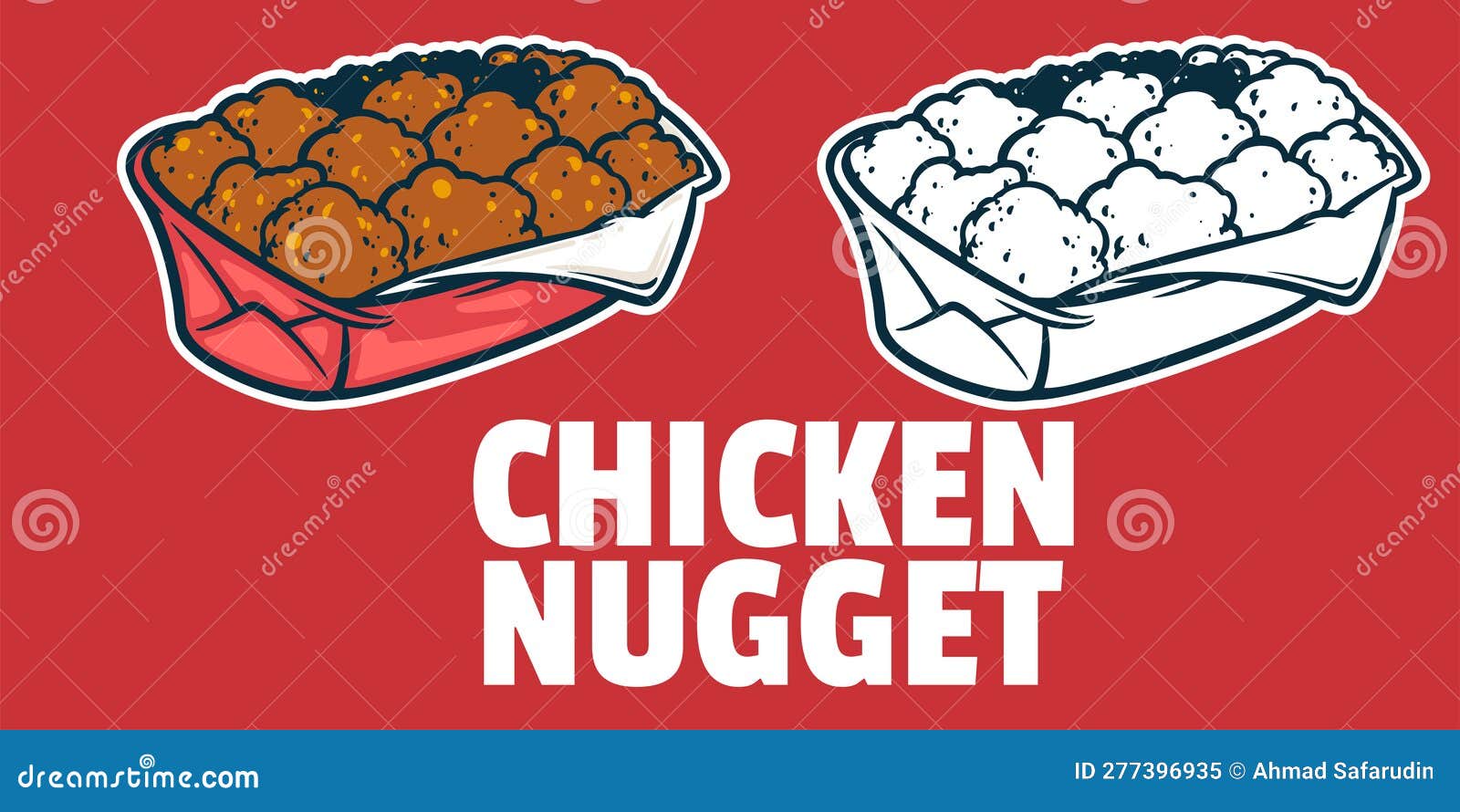 Fried chicken nuggets isolated sketch icon Vector Image