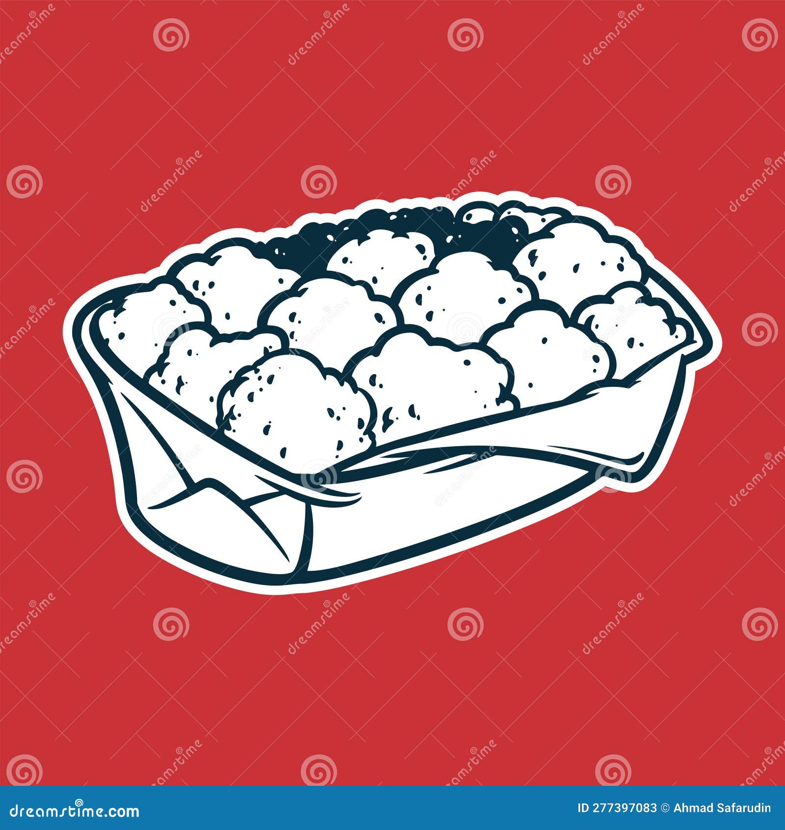 Fast food snacks and drinks. Vector isolated sketch icons of crispy chicken  nuggets, fried french fries in red paper box and soda drink in cup with  drinking straw and ketchup sauce in