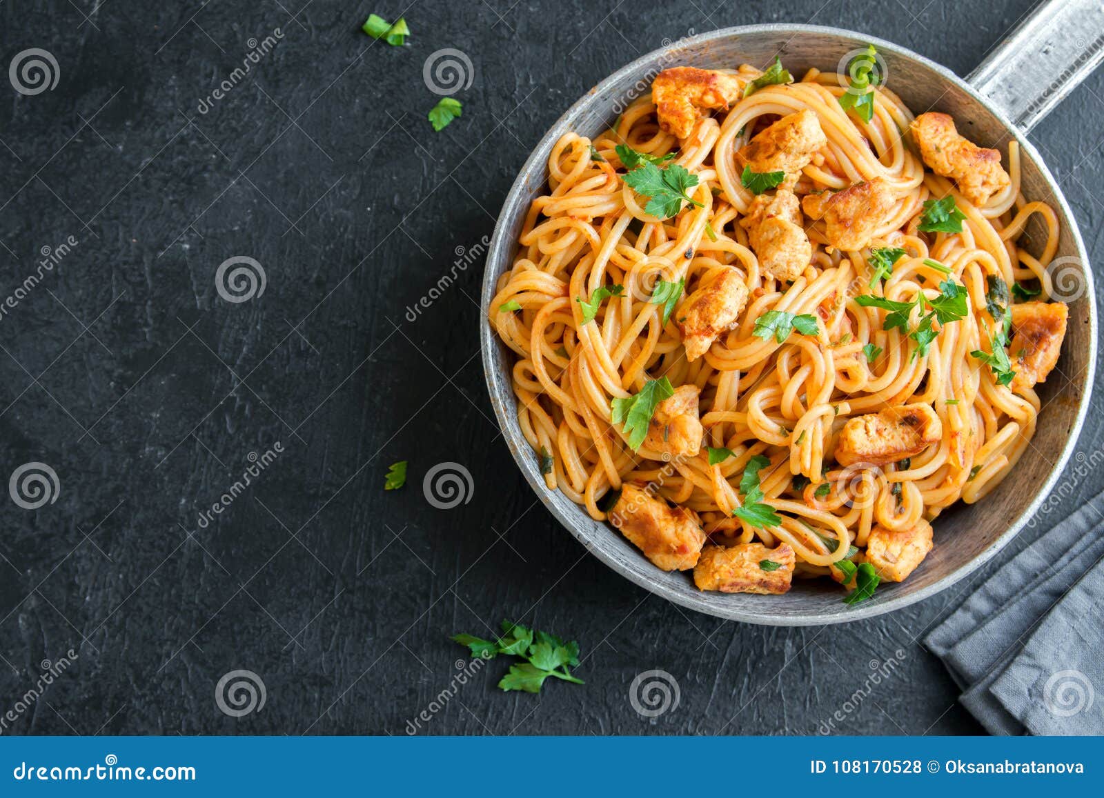 Chicken Pasta with Tomato Sauce Stock Photo - Image of pasta, cooking