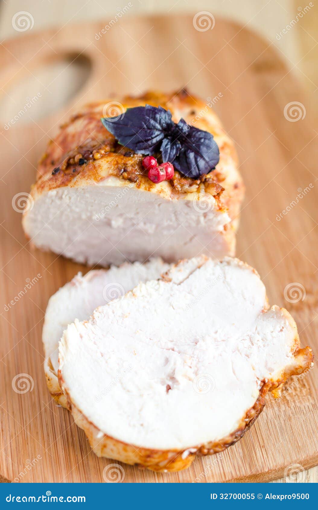 Chicken pastrami stock image. Image of mustard, portion 32700055
