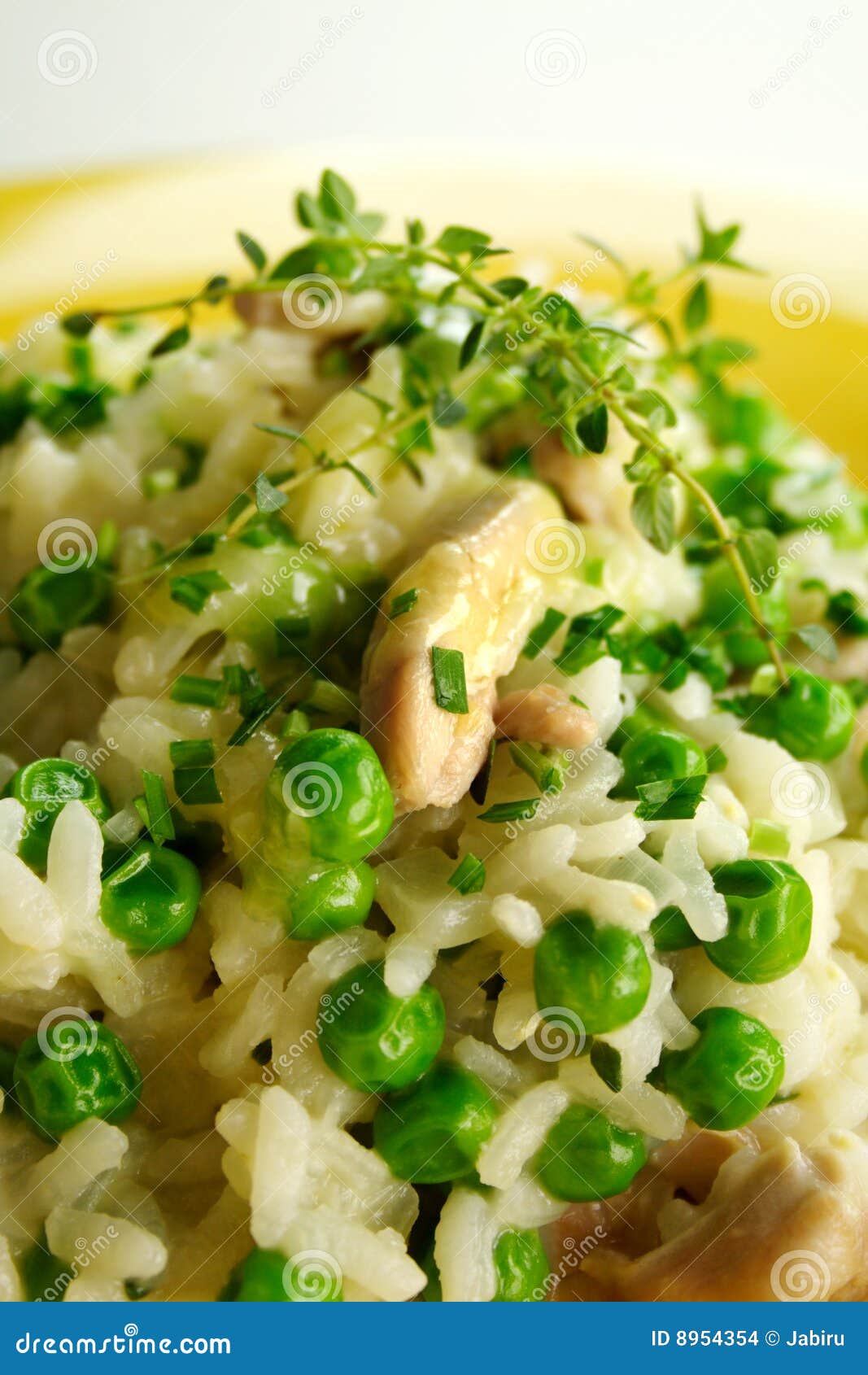 Chicken and Pea Risotto stock photo. Image of thyme, dining 8954354