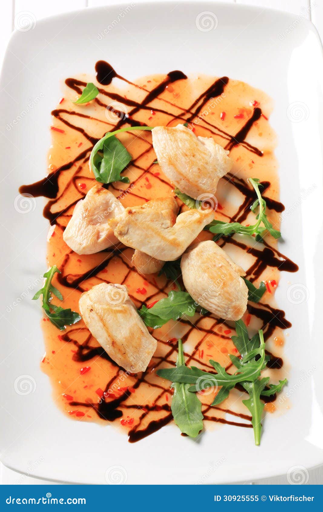 Chicken Pieces with Chili Sauce Stock Image Image of sauce, view