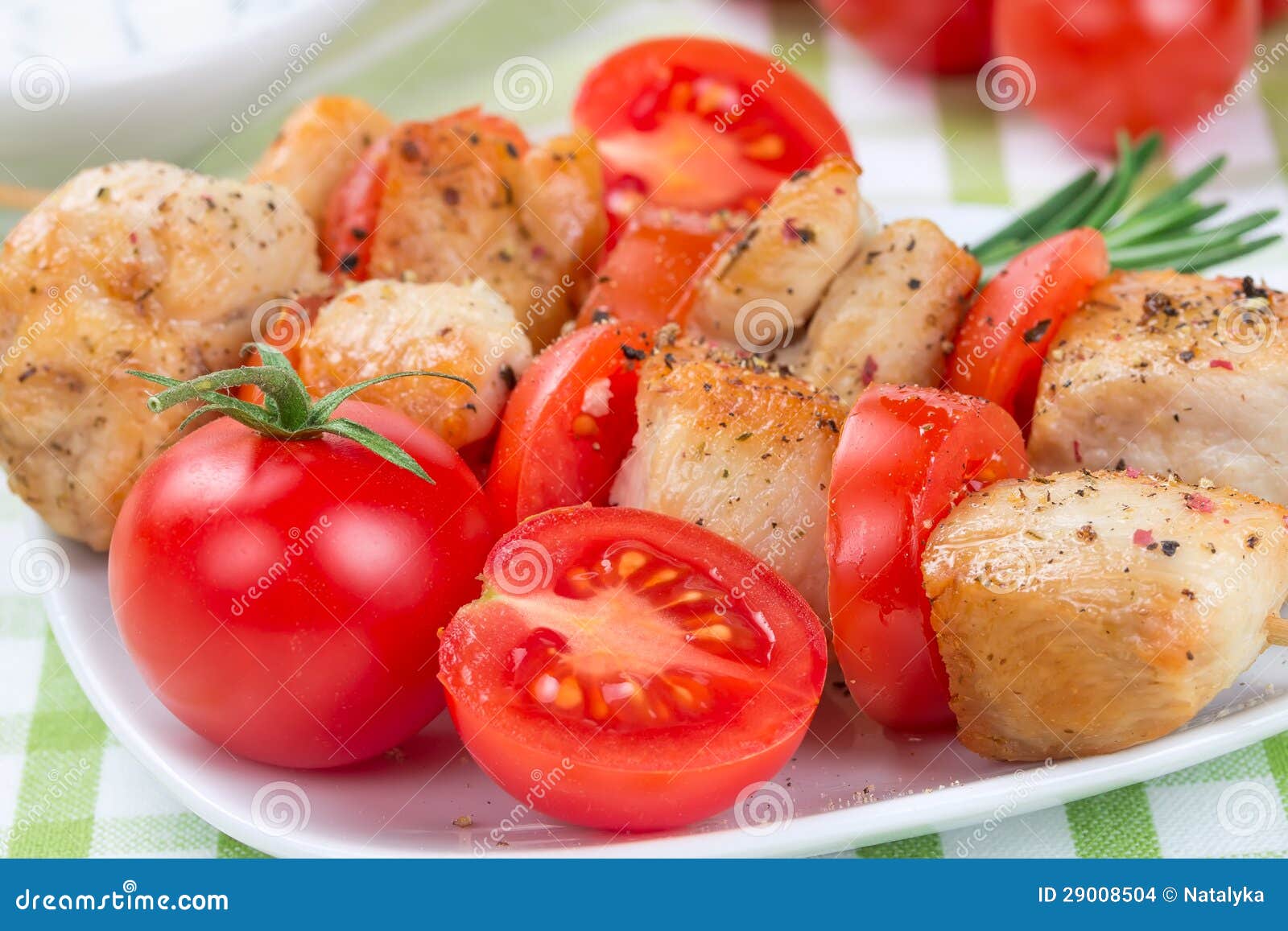 Chicken Pieces Grilled on Skewers Stock Photo Image of meat, eating