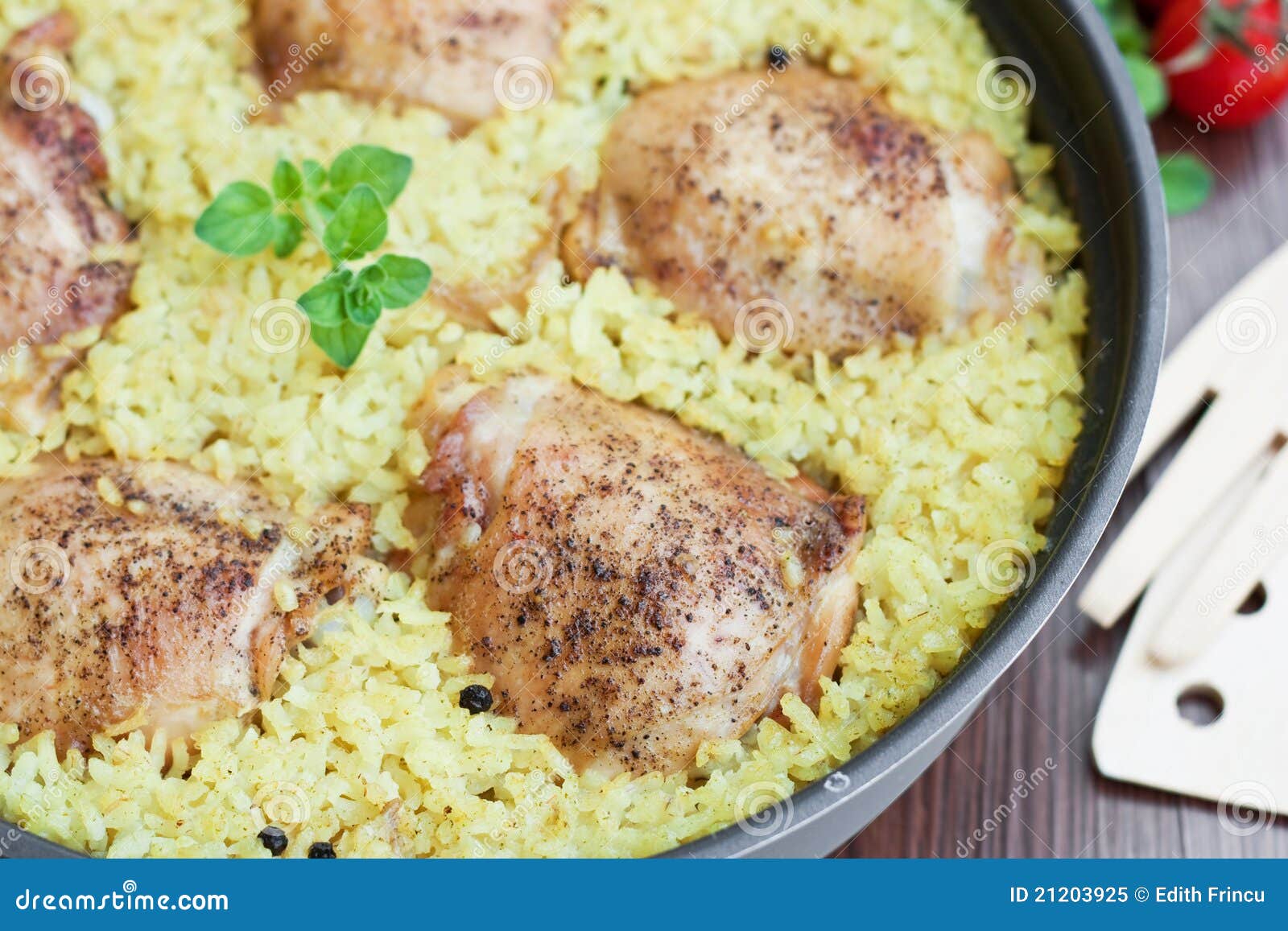 Chicken pilaf stock image. Image of rice, yellow, dish 21203925