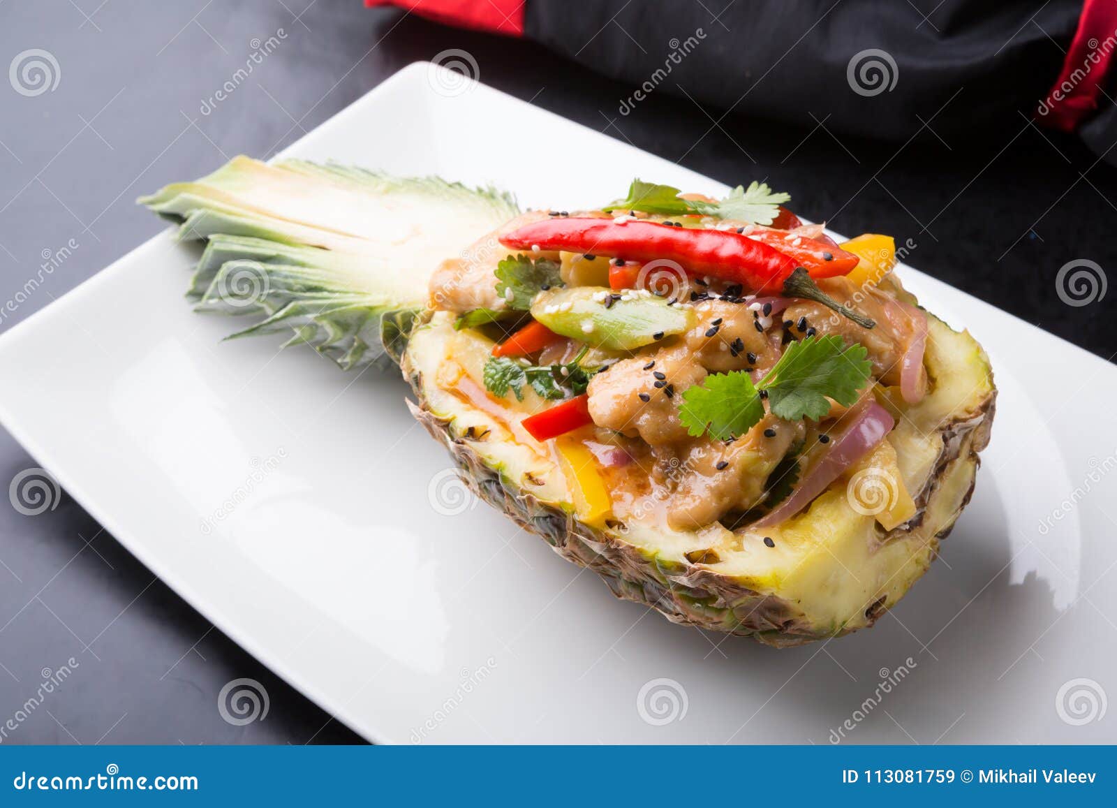 Chicken with Pineapple Asian Dish Stock Image Image of pineapple