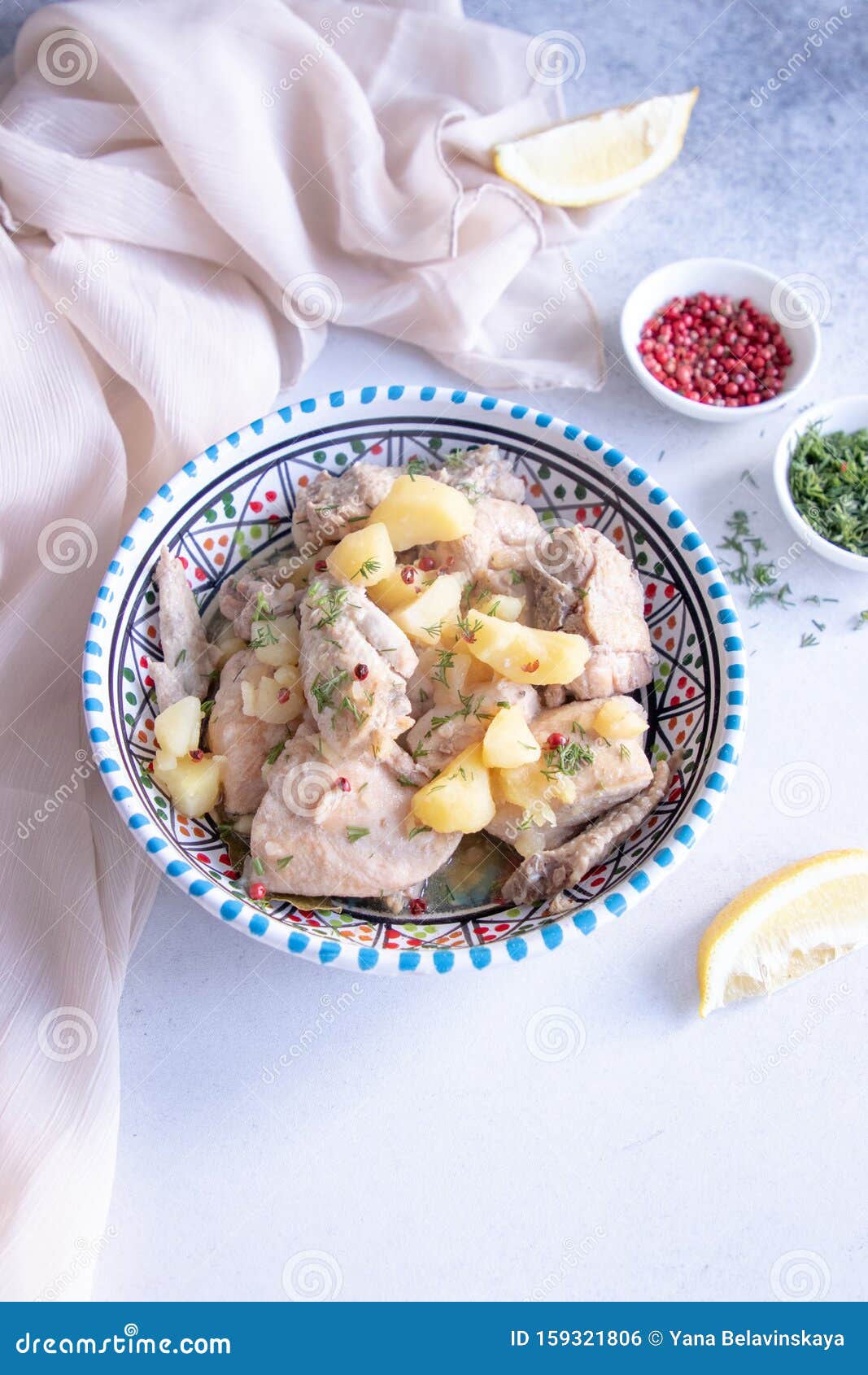 Chicken and Potato One-pot Dinner Stock Photo - Image of healthy