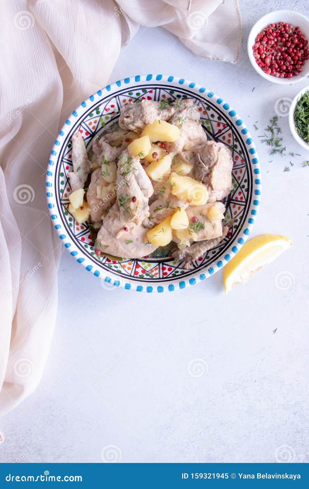 Chicken and Potato One-pot Dinner Stock Image - Image of chicken, cook