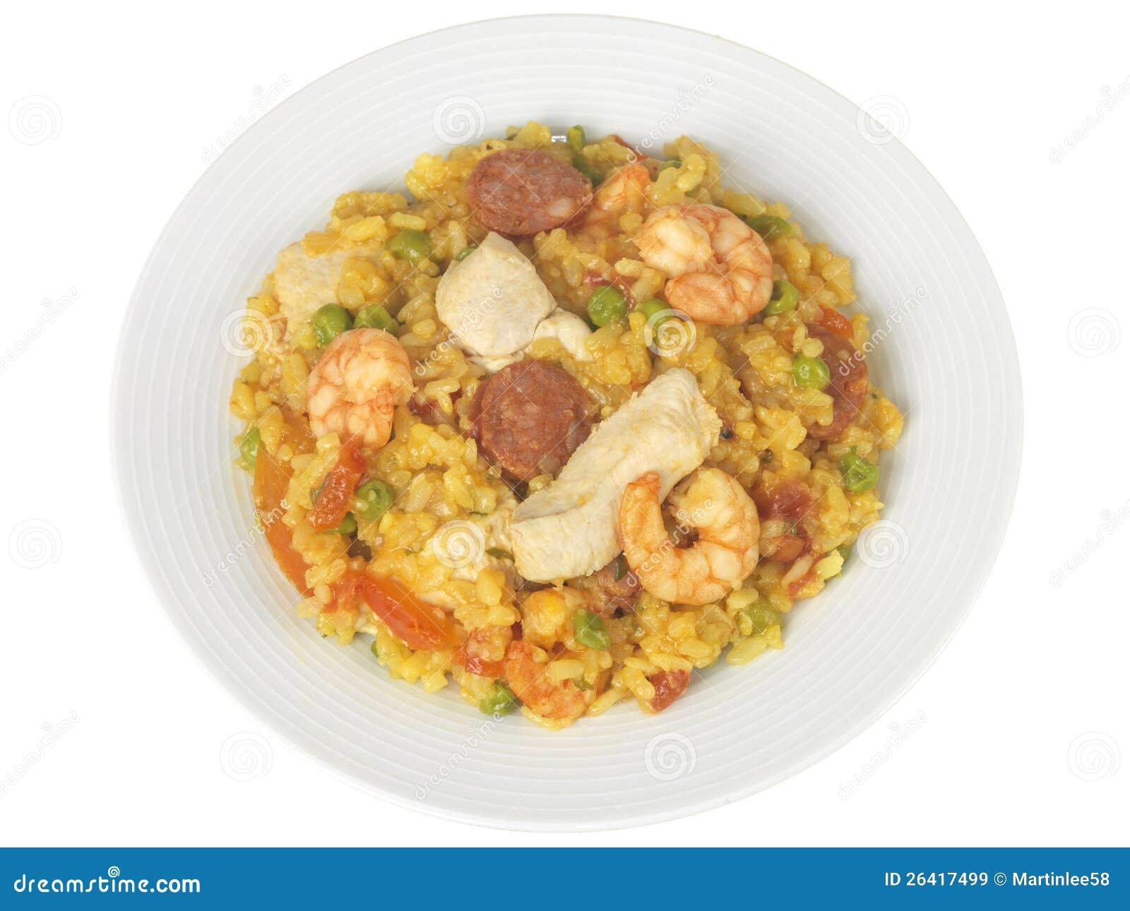 Chicken and Prawn Paella stock image. Image of prawns 26417499