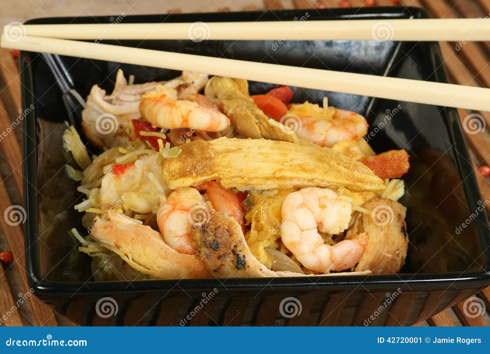 Chicken and prawn stir fry stock image. Image of indonesian - 42720001