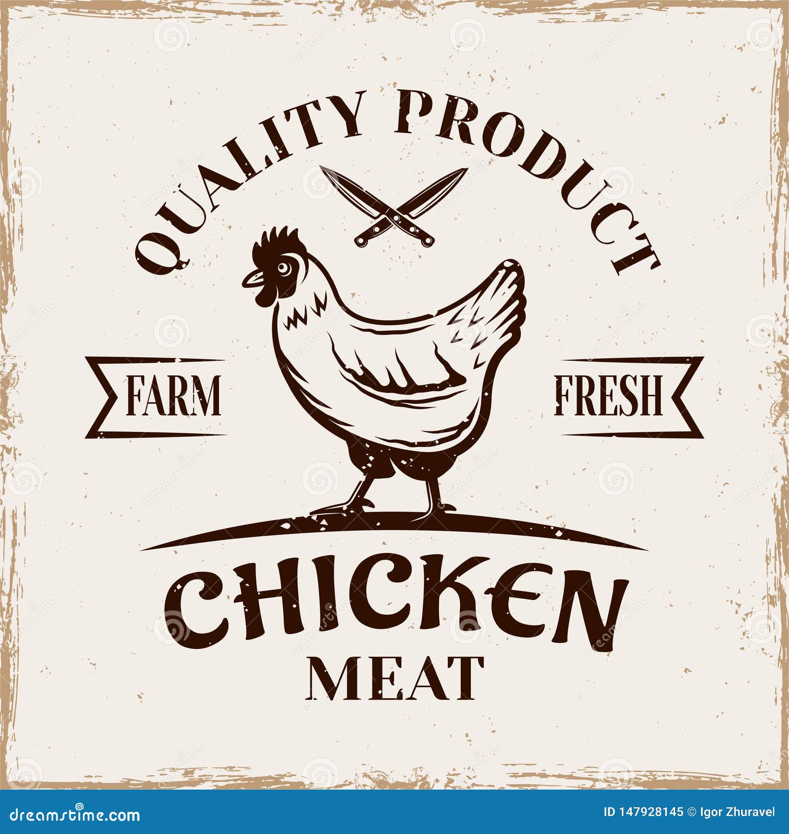 Download Chicken Quality Product Vector Vintage Emblem Stock Vector - Illustration of farm, butcher ...