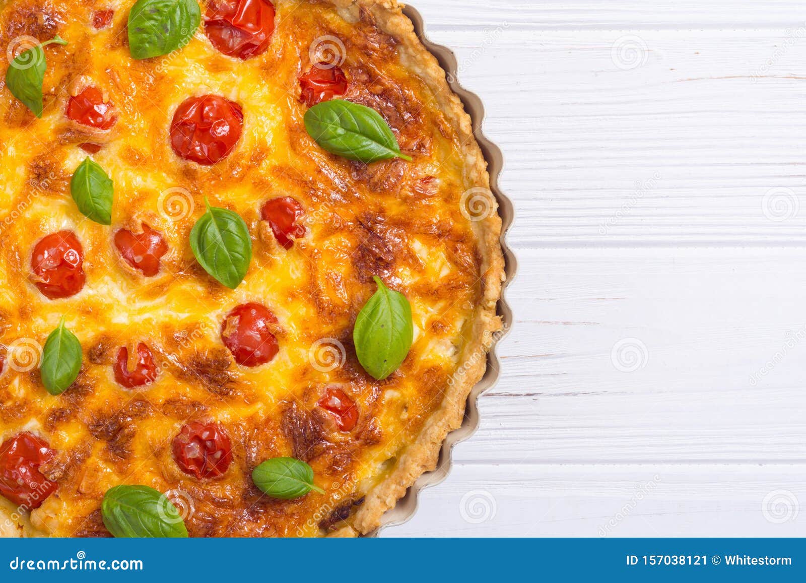 Chicken Quiche Lorraine with Mushrooms , Tomatoes and Cheese Stock ...
