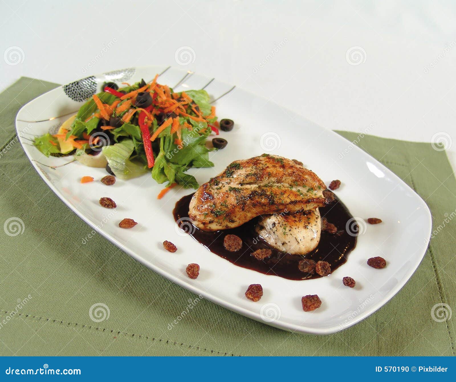 Chicken with raisin sauce stock photo. Image of main, restaurant 570190