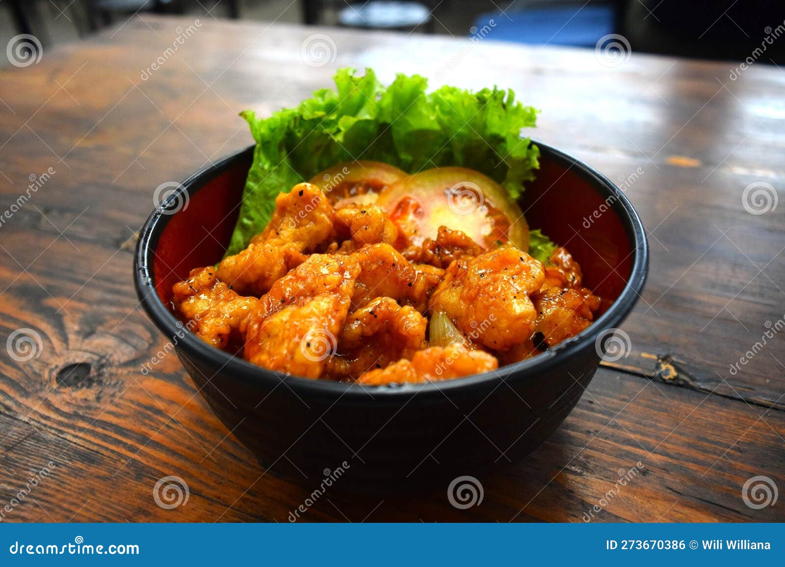 Chicken Rice Bowl on Table Di Kafe Lenurban Gegerkalong Bandung Stock ...