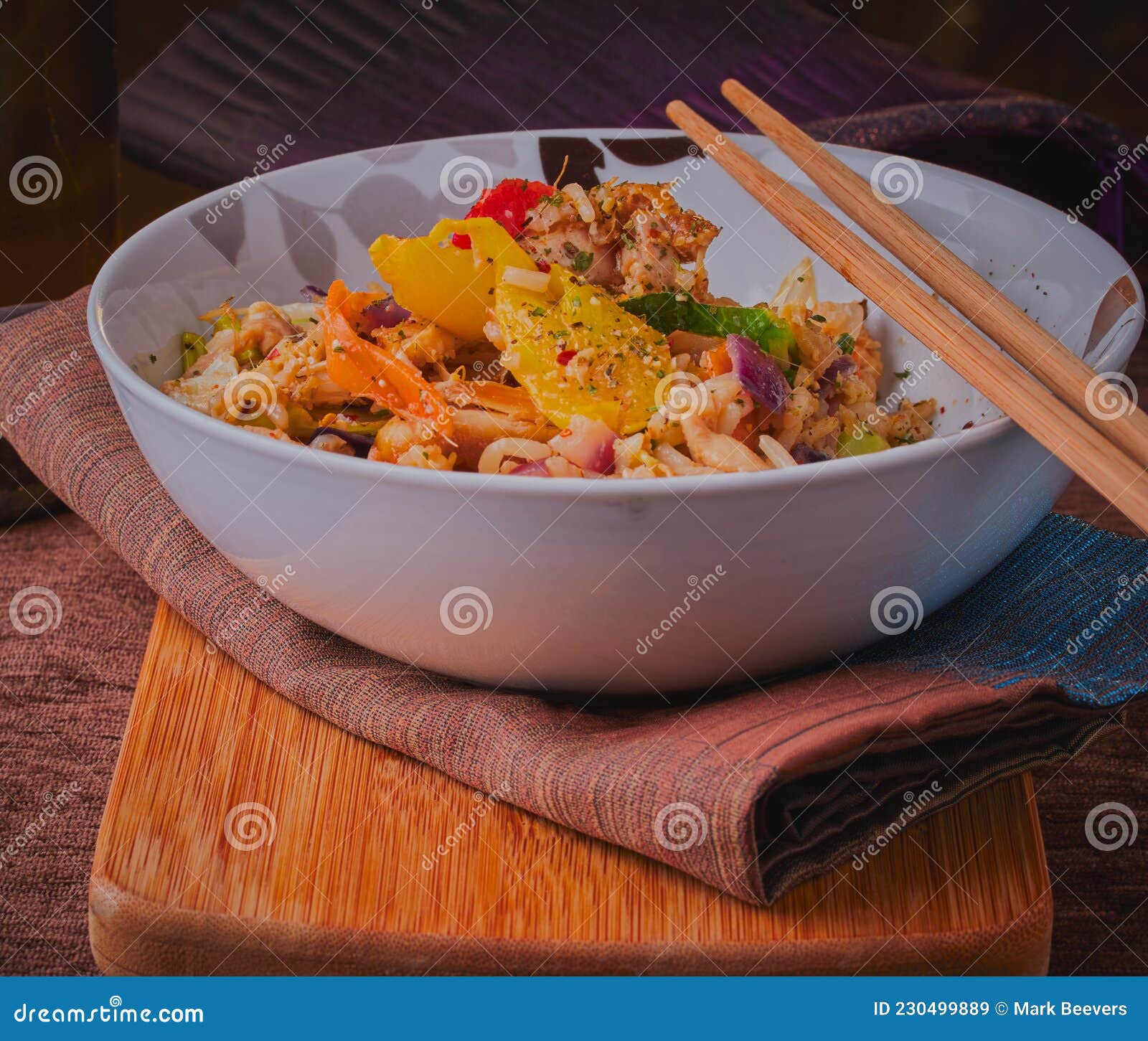 Chicken,rice and Vegetable Stir-fry. Stock Image - Image of yummy