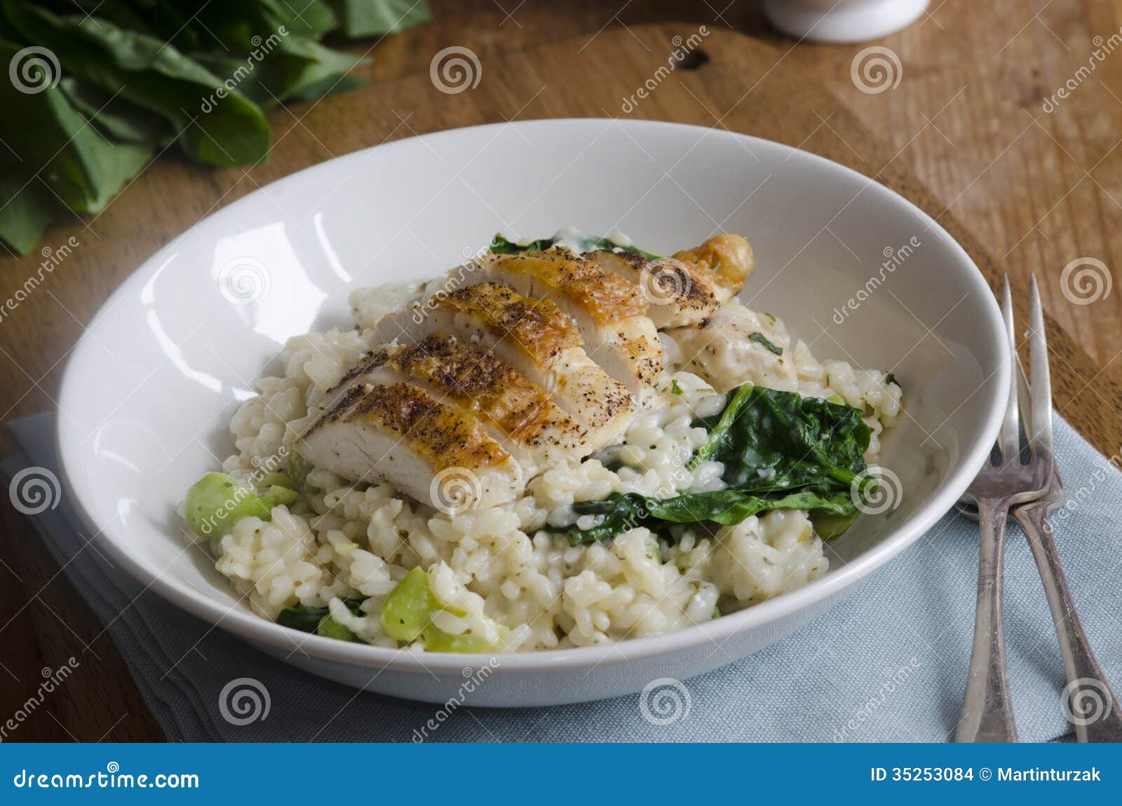 Chicken with risotto stock photo. Image of grill, breast 35253084
