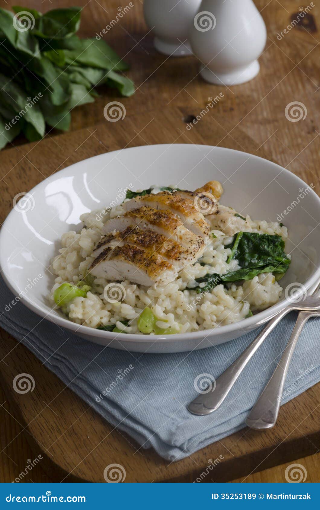 Chicken with risotto stock image. Image of roasted, fresh 35253189