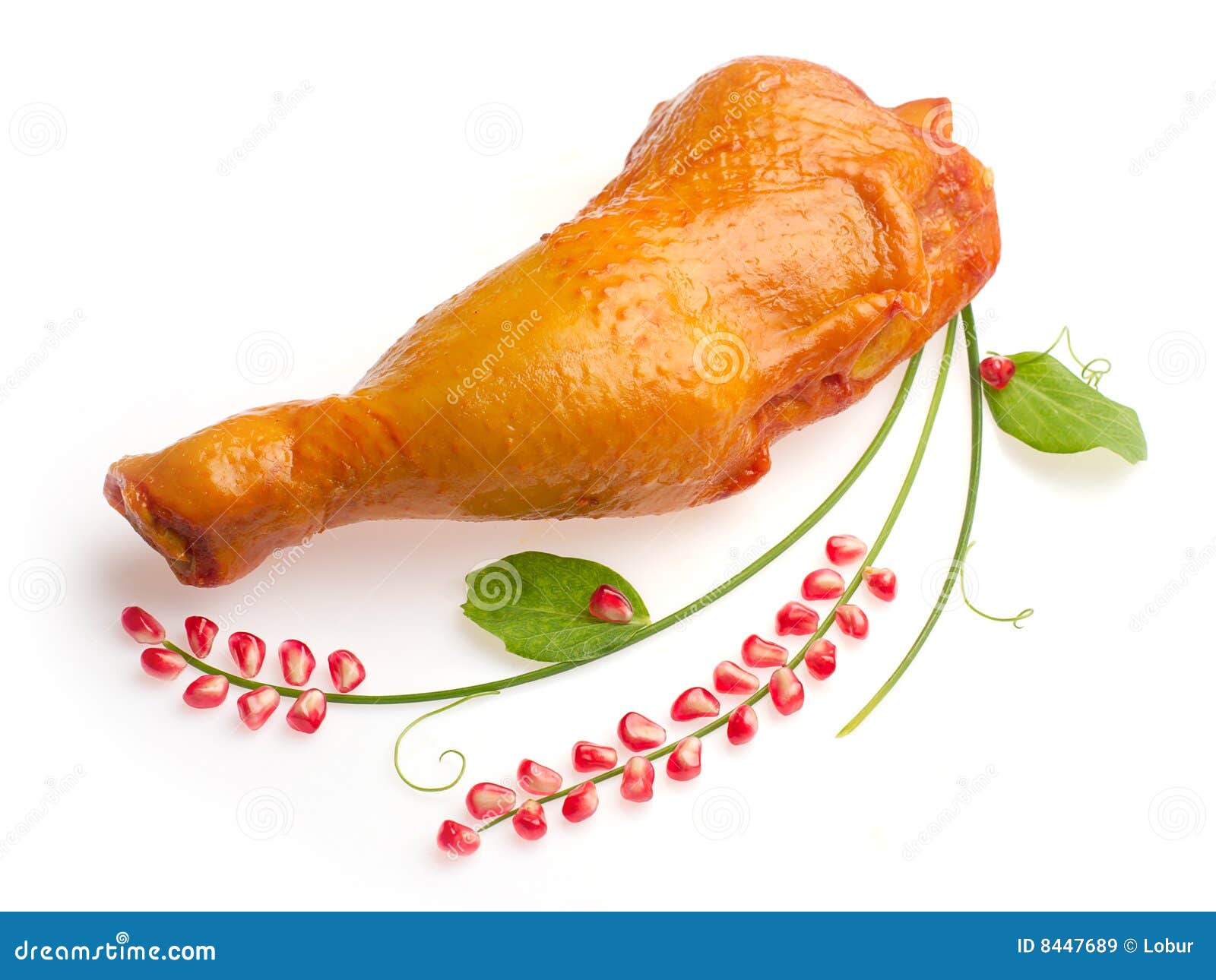 chicken's ham decorated with pomegranate granule