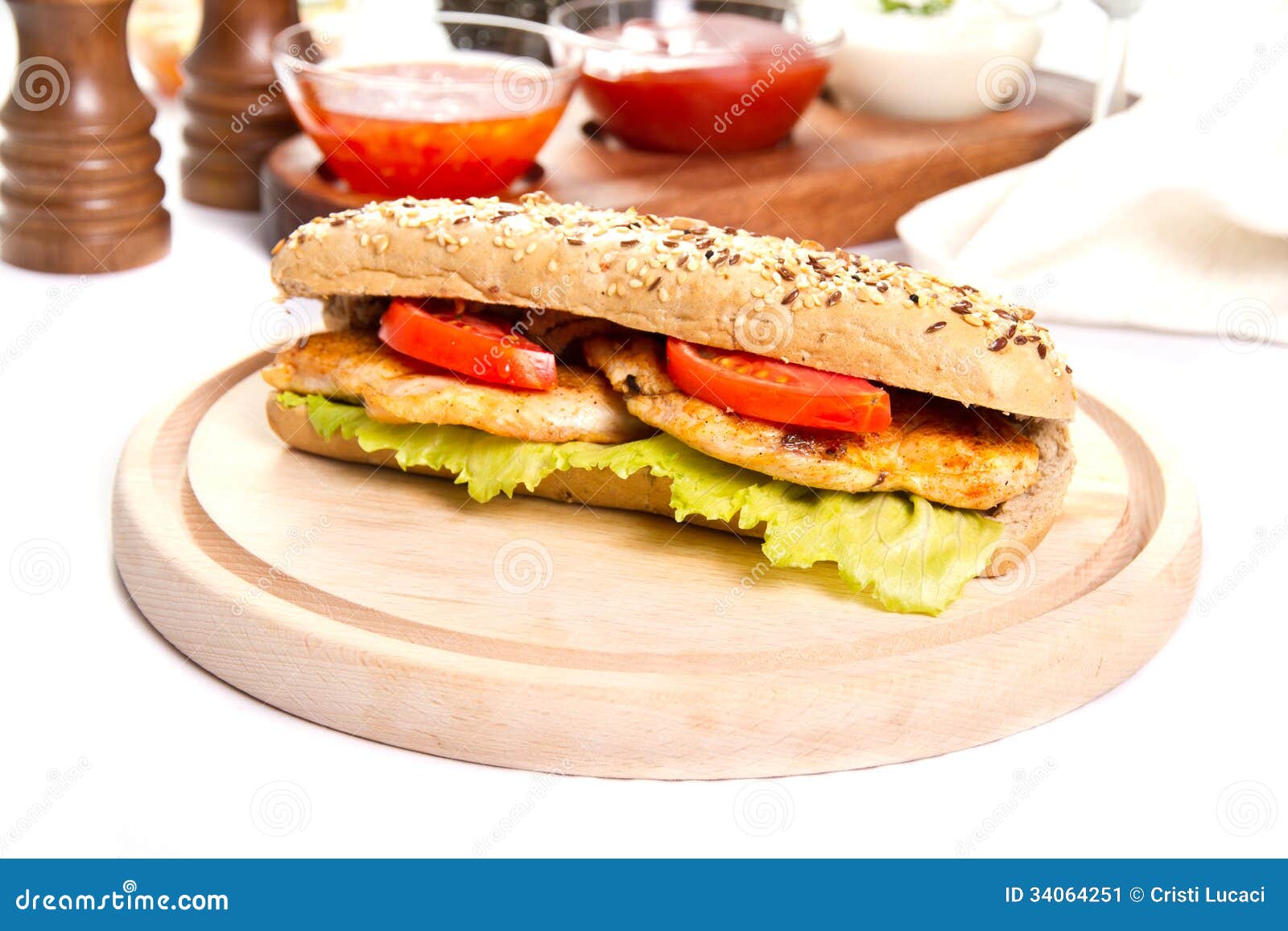 Chicken sandwich stock image. Image of bread, green, lettuce 34064251
