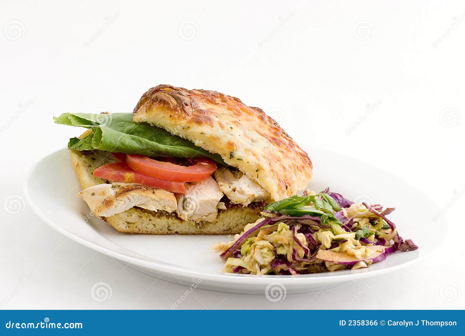 Chicken sandwich and slaw stock photo. Image of szechuan 2358366