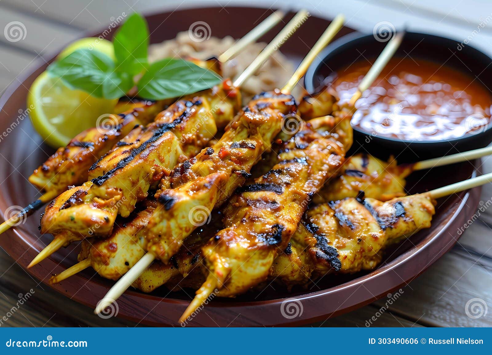 Chicken Satay, a Delectable Dish Originating from Southeast Asia Stock Illustration