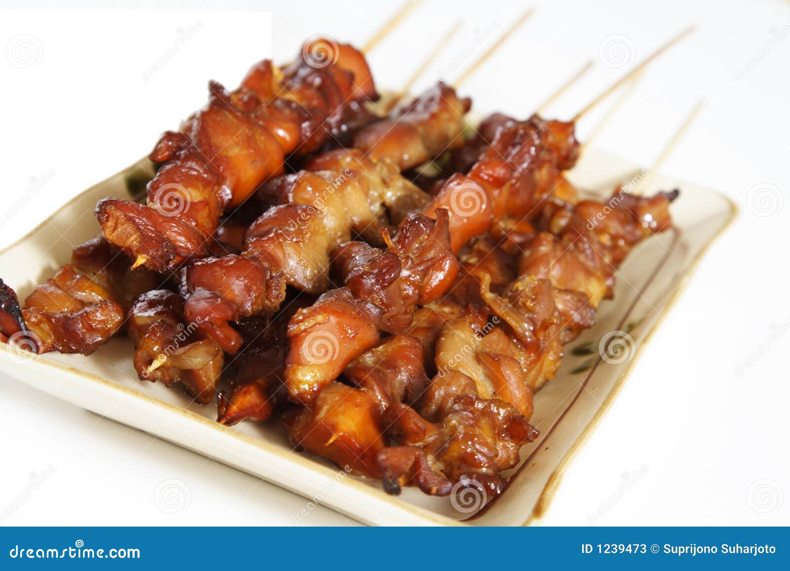 Chicken satays stock image. Image of sticks, satay, japan 1239473