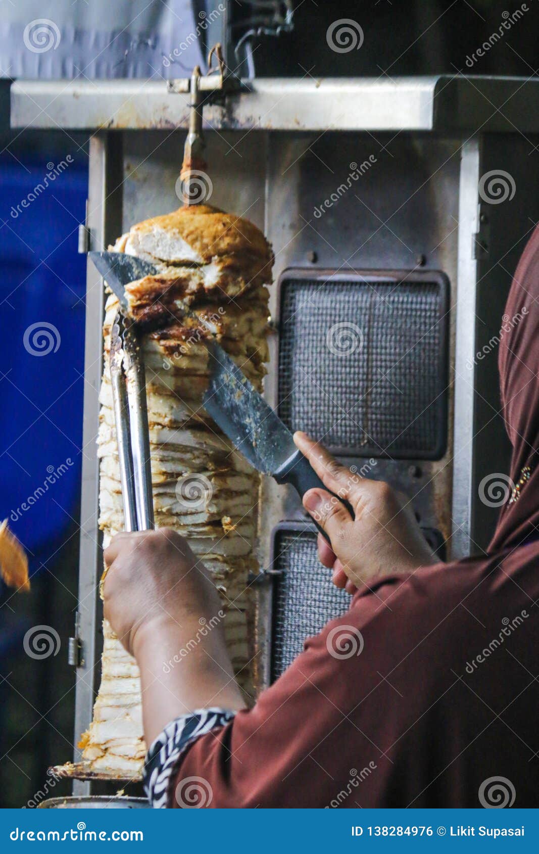 Chicken Shawarma Grill at Street Food Stock Photo - Image of chicken